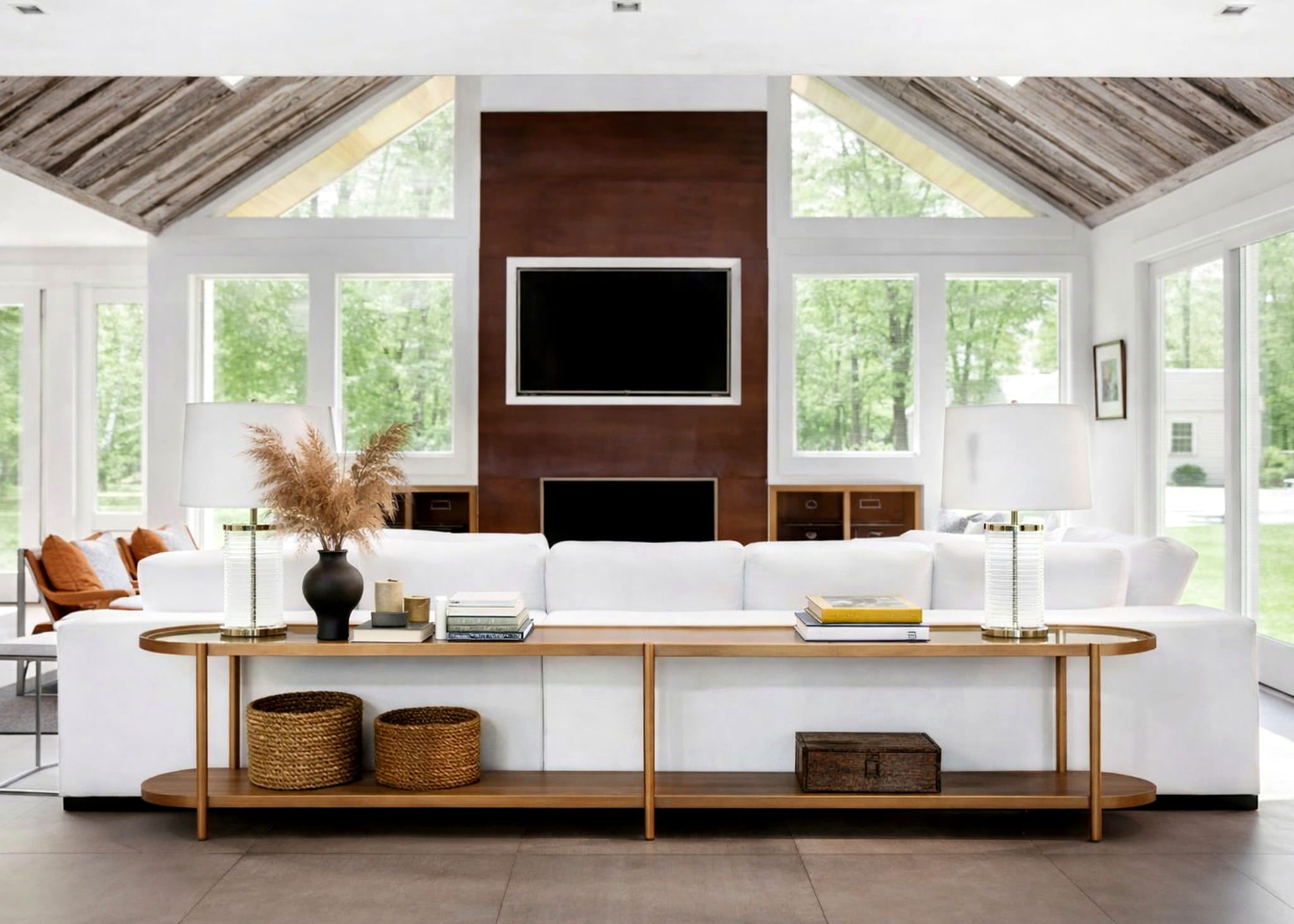 Aparador de sofá moderno para a sala de estar.