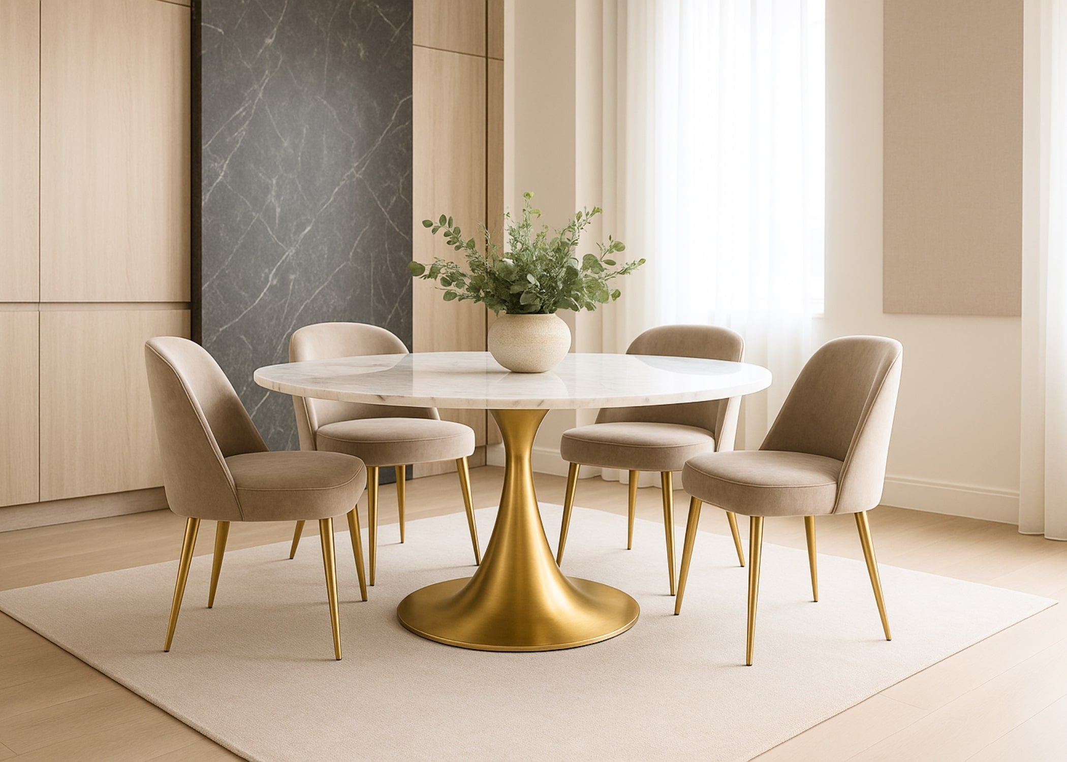 Guia completo: Como escolher to tamanho da mesa de jantar redonda.