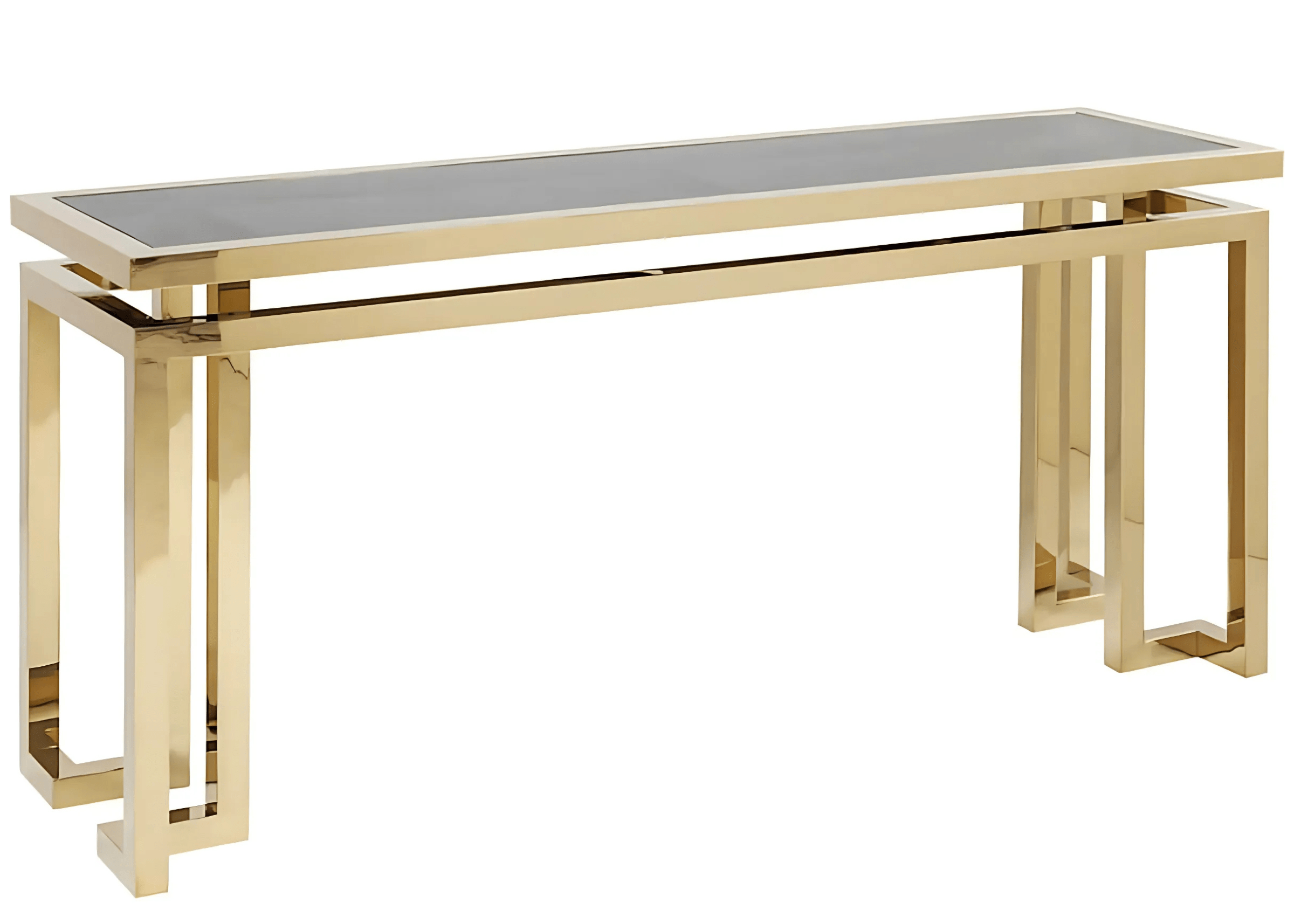 Vista frontal do Aparador Amabylle com decoração minimalista e iluminação suave.