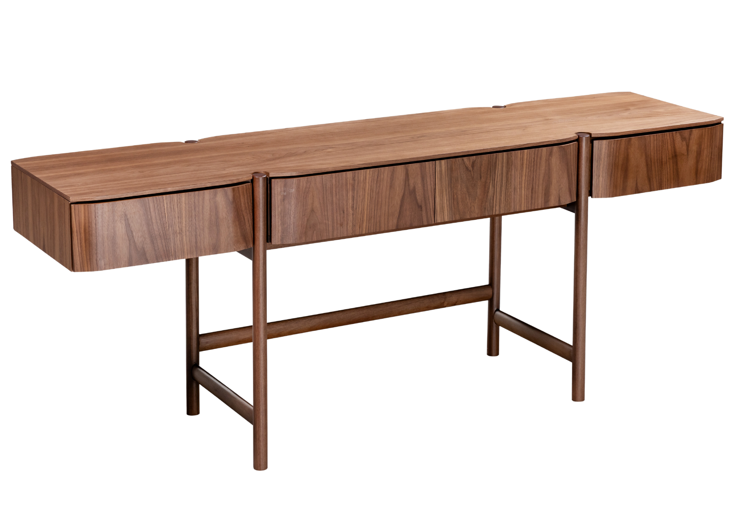 Aparador Nero em madeira com design minimalista, gavetas integradas e estrutura contemporânea sofisticada.