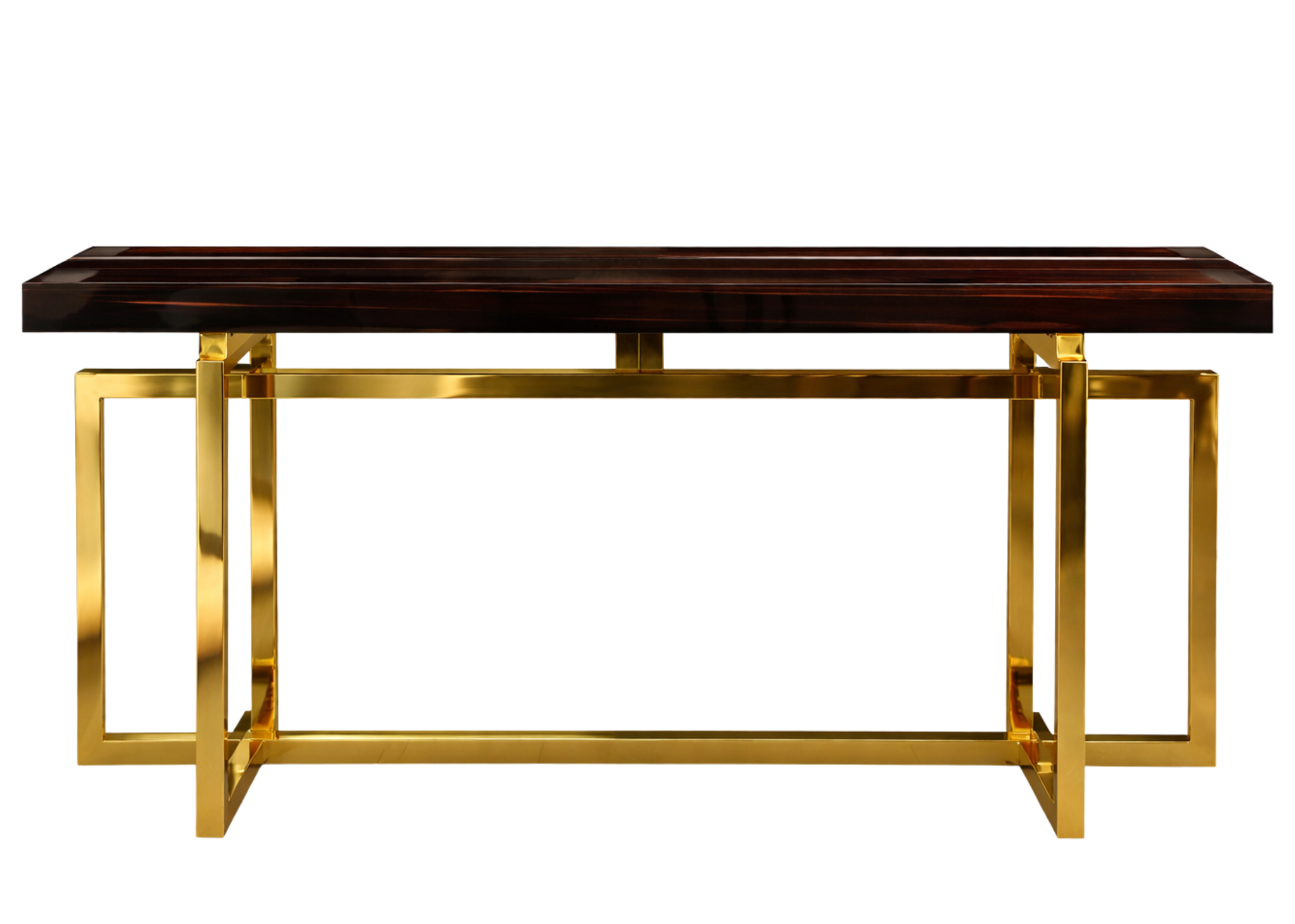 Aparador Primme II combinando inox e madeira natural, peça sofisticada para salas e halls modernos.