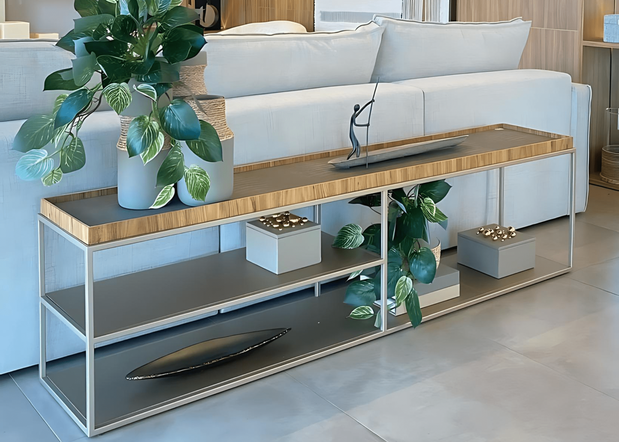 Aparador de Sofá Smith estilo contemporâneo para sua sala.