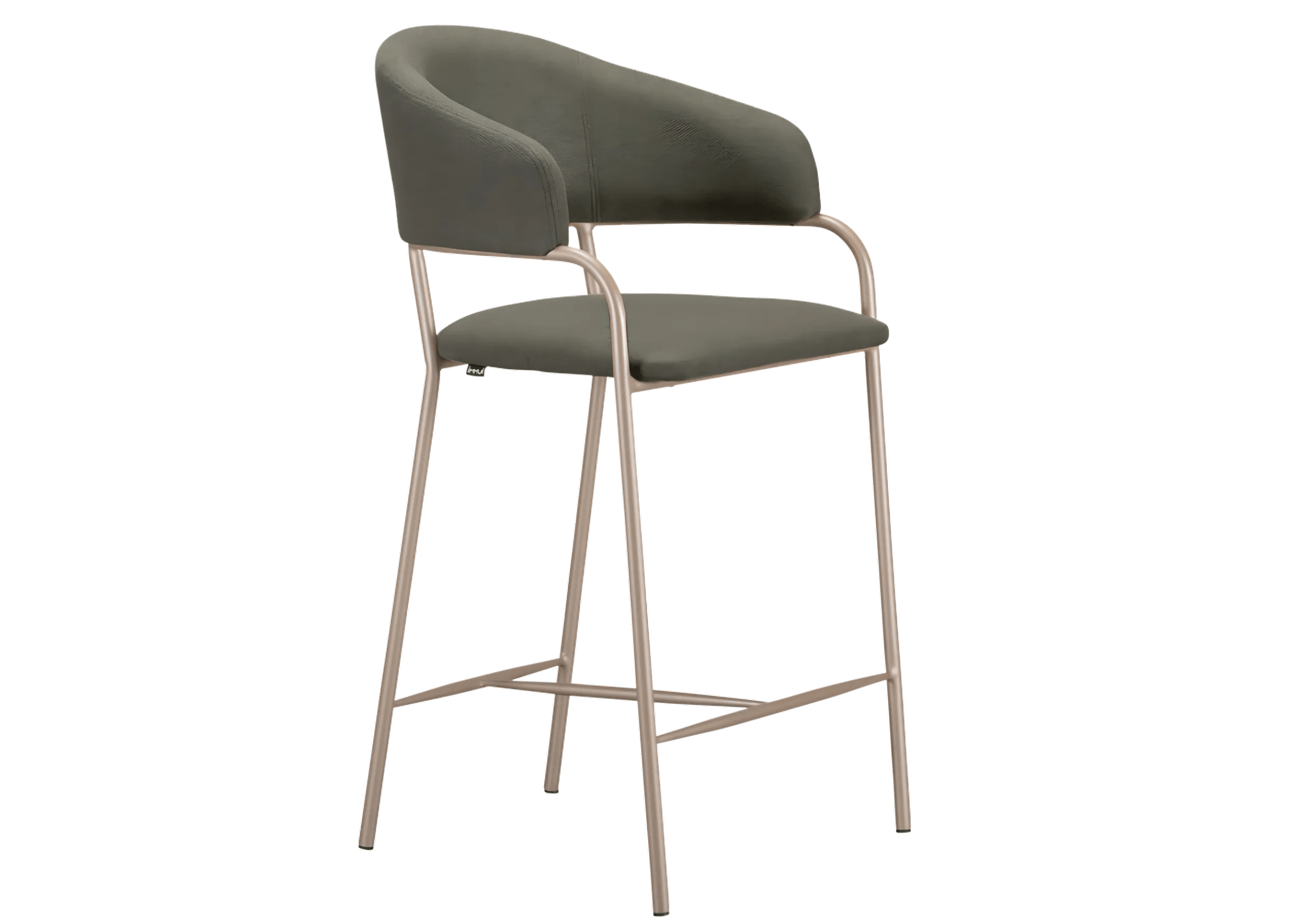 Banqueta Eron com estrutura na cor champagne em ambiente moderno.