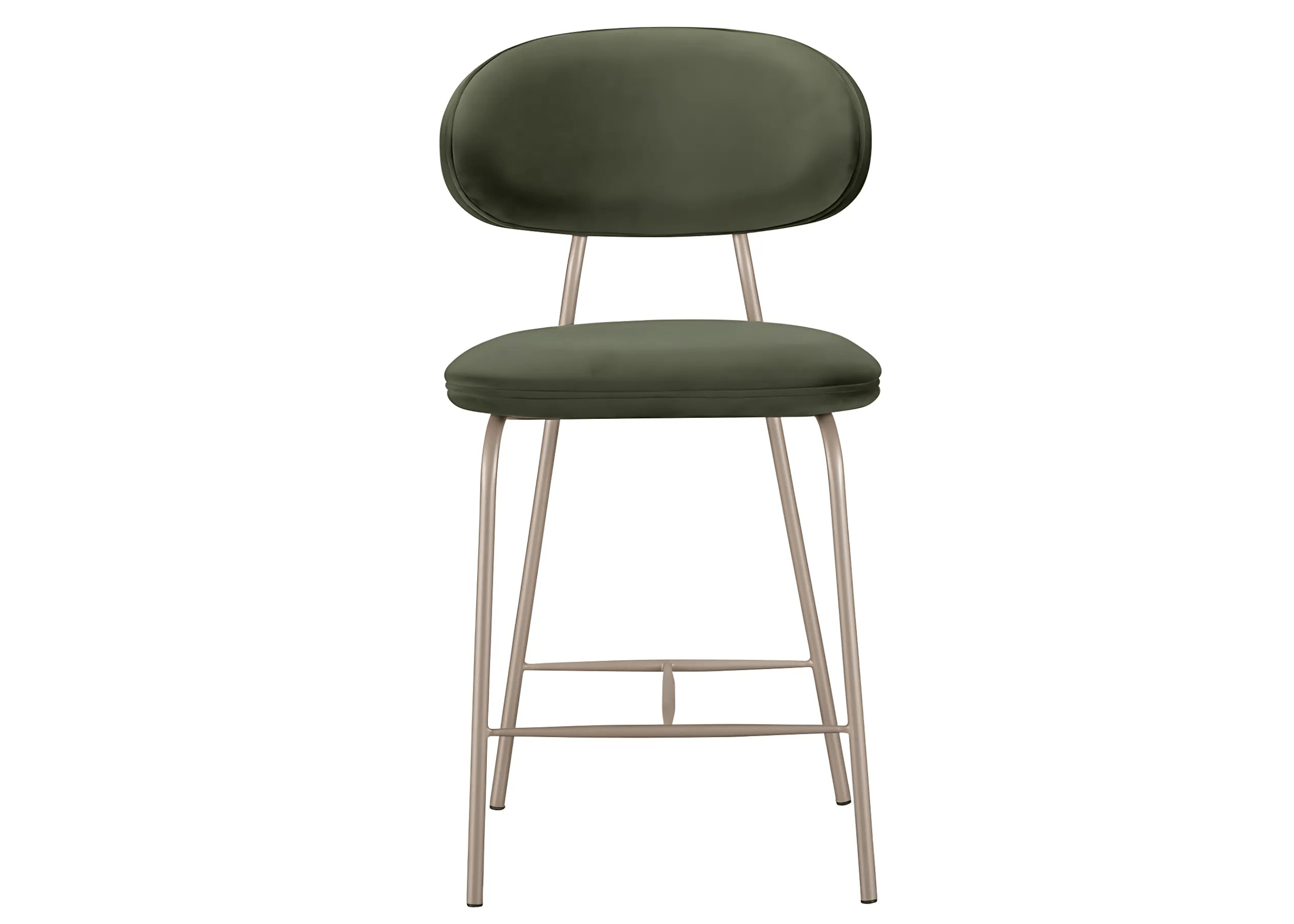 Estrutura em aço carbono pintado na cor champagne.