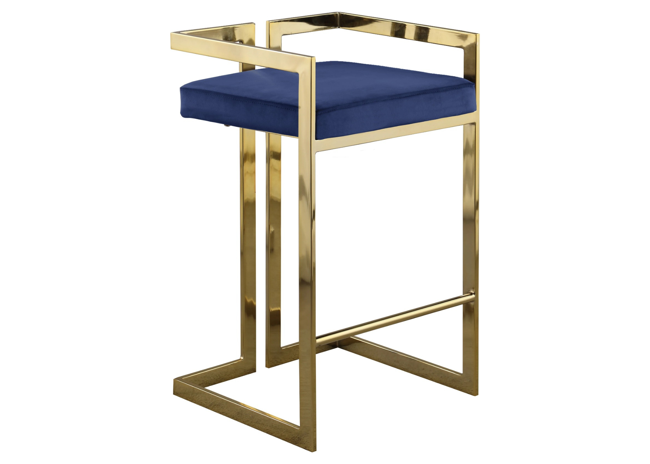 Banqueta Eldorado Week com revestimento azul.