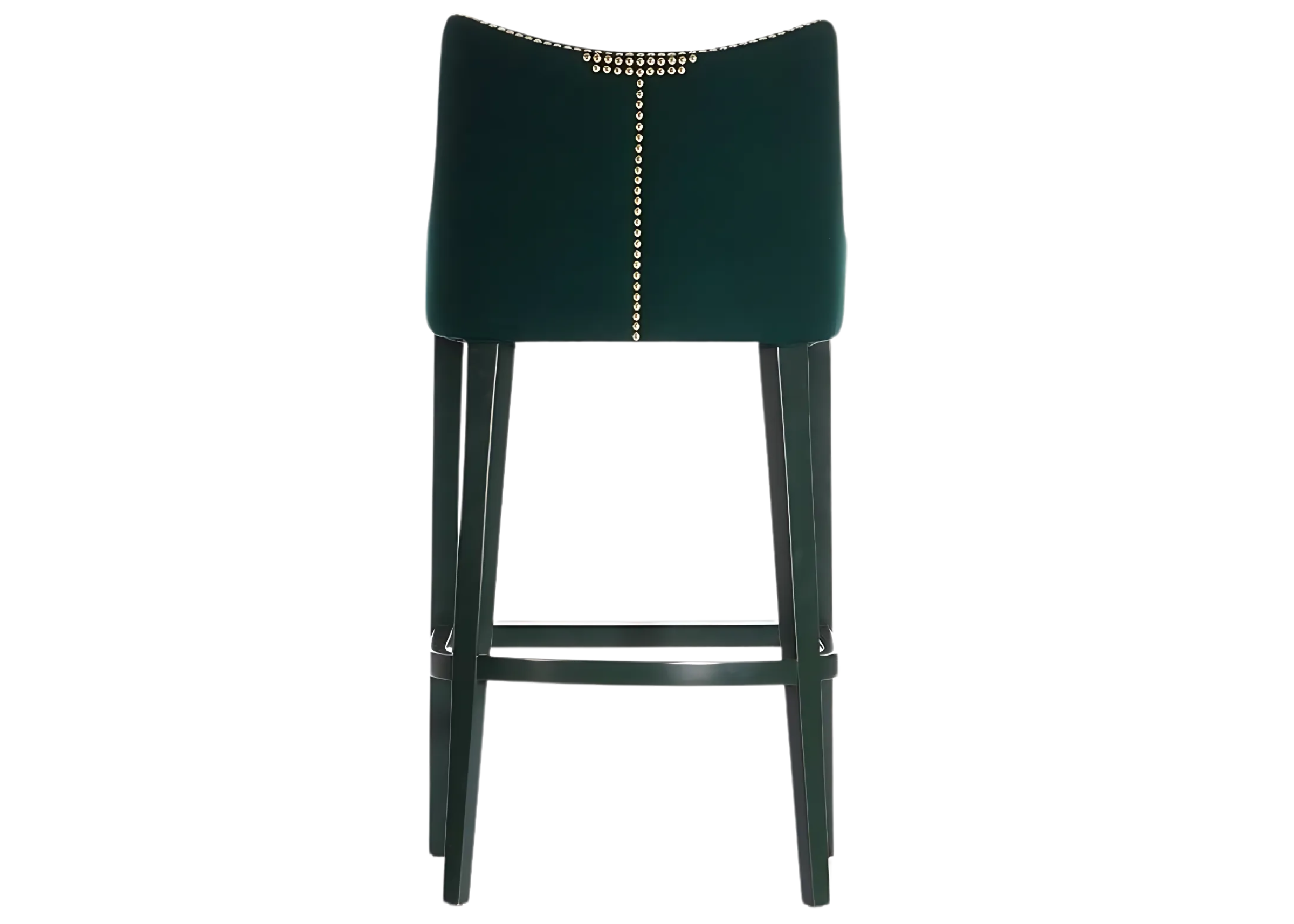 Banqueta estofada confortável com estrutura resistente e moderna.