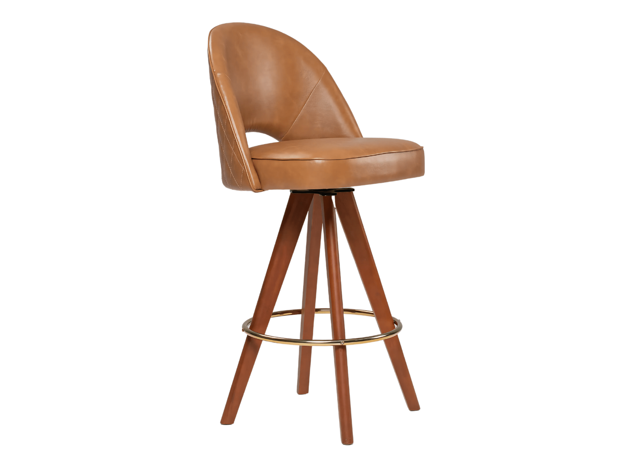 Assento confortável da Banqueta Stein, combinando estilo e funcionalidade.