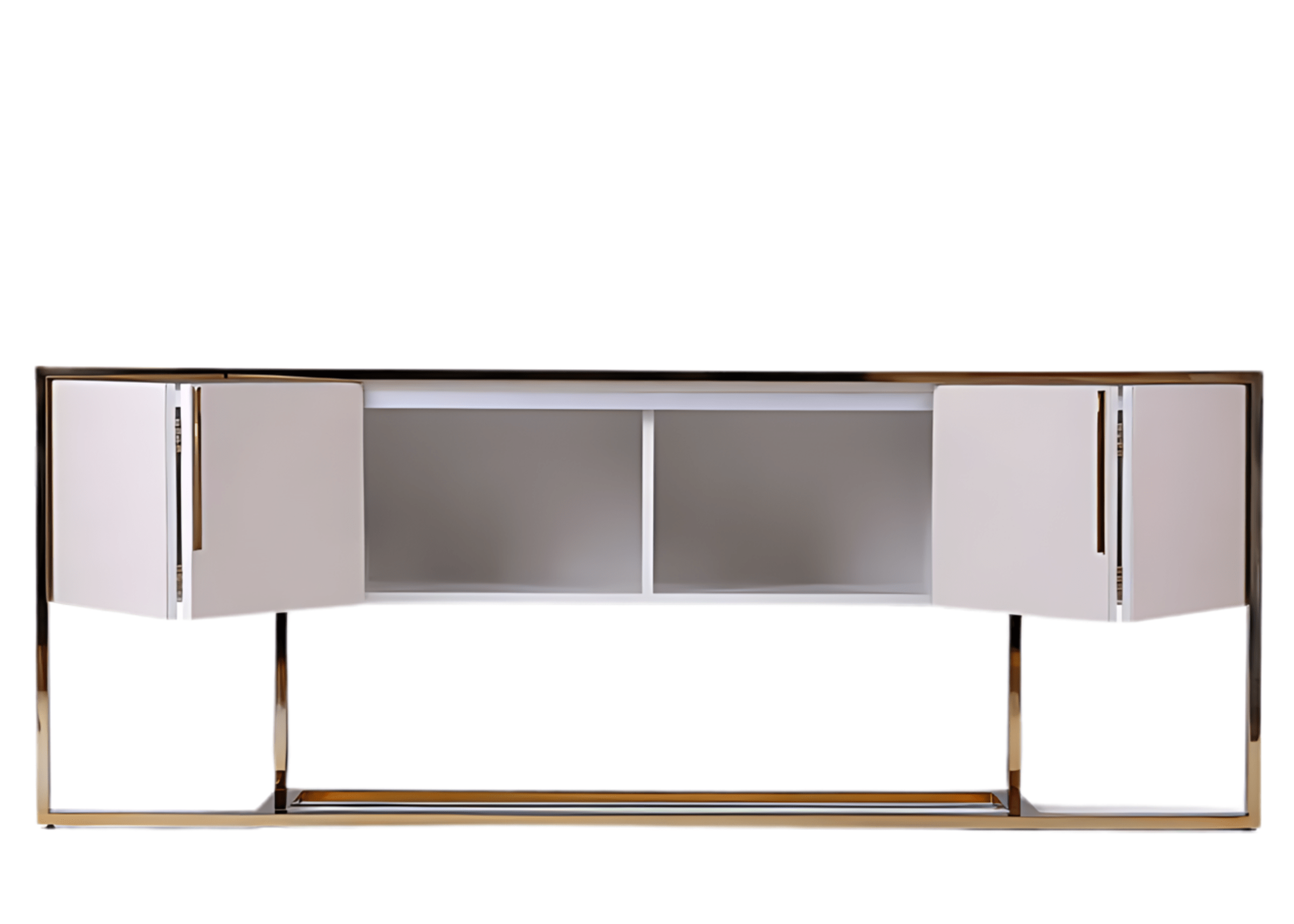 Porta com fresta vertical do Buffet Athos em MDF e aço inox