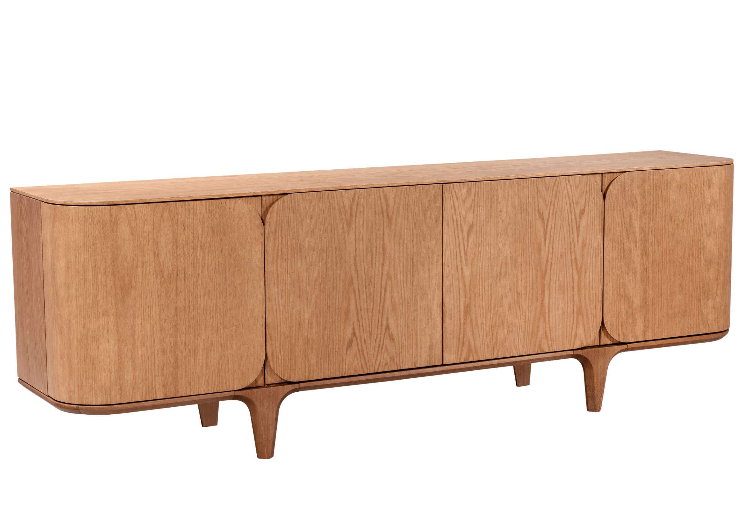 Buffet Roma com design moderno em lâmina de madeira