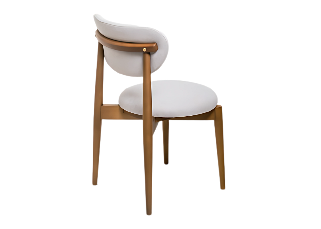 Cadeira elegante e exclusiva, feita com materiais nobres e acabamento refinado.