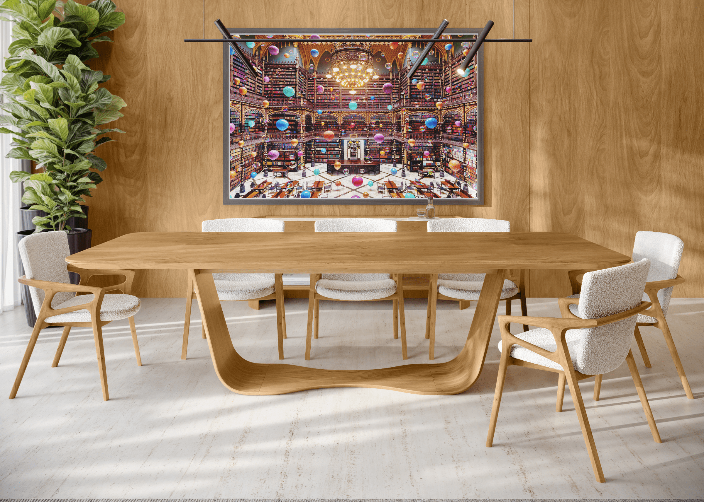 Cadeira Duck inserida em decoração contemporânea com tons neutros