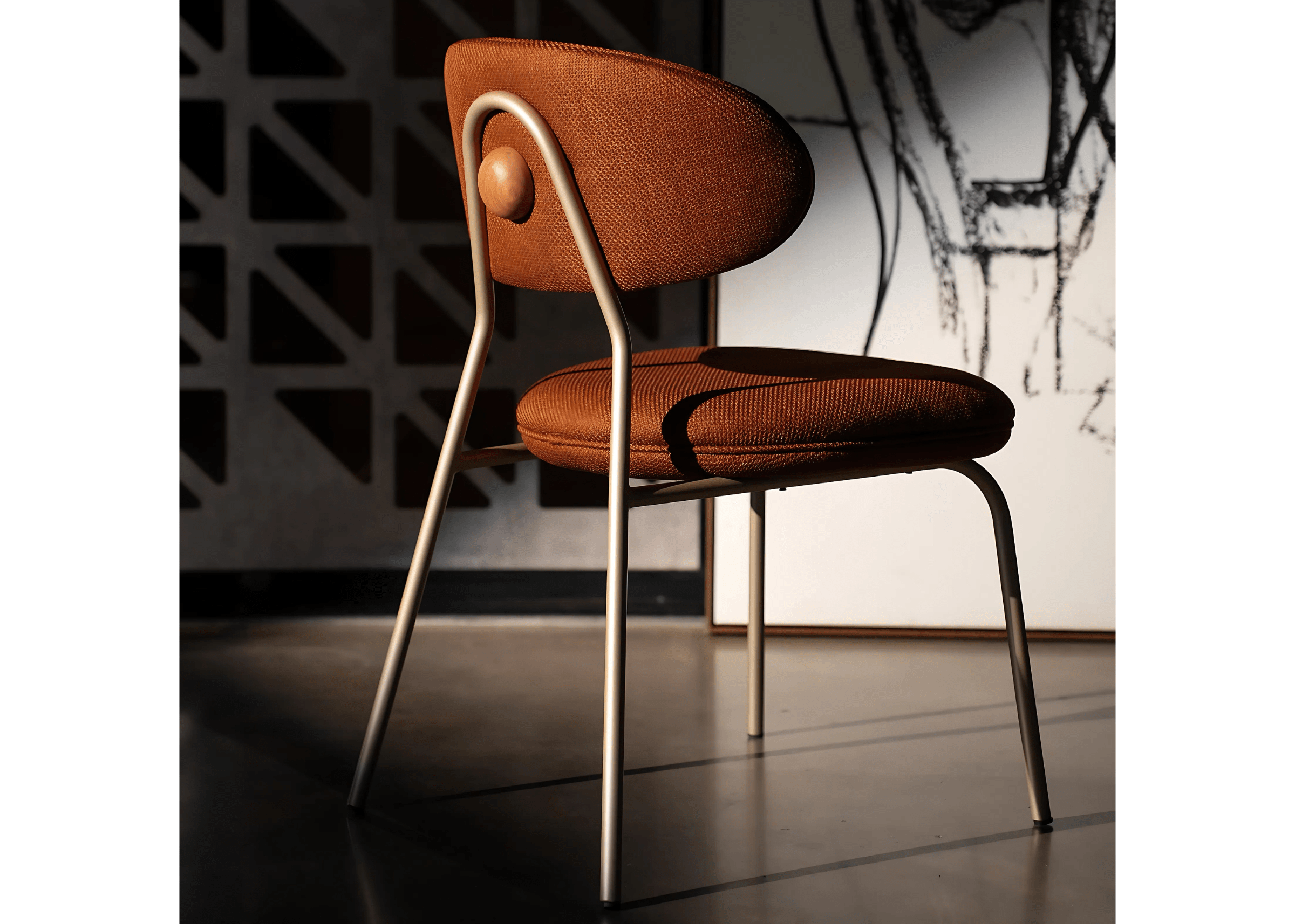 Cadeira Mont compondo ambiente contemporâneo sofisticado