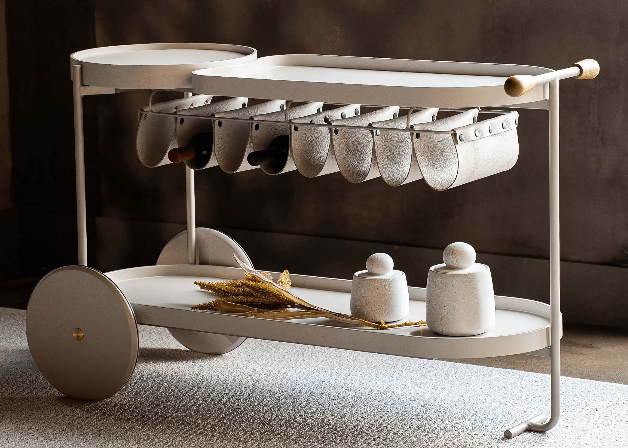 Carrinho Bar Alvin compondo sala de estar com decoração moderna