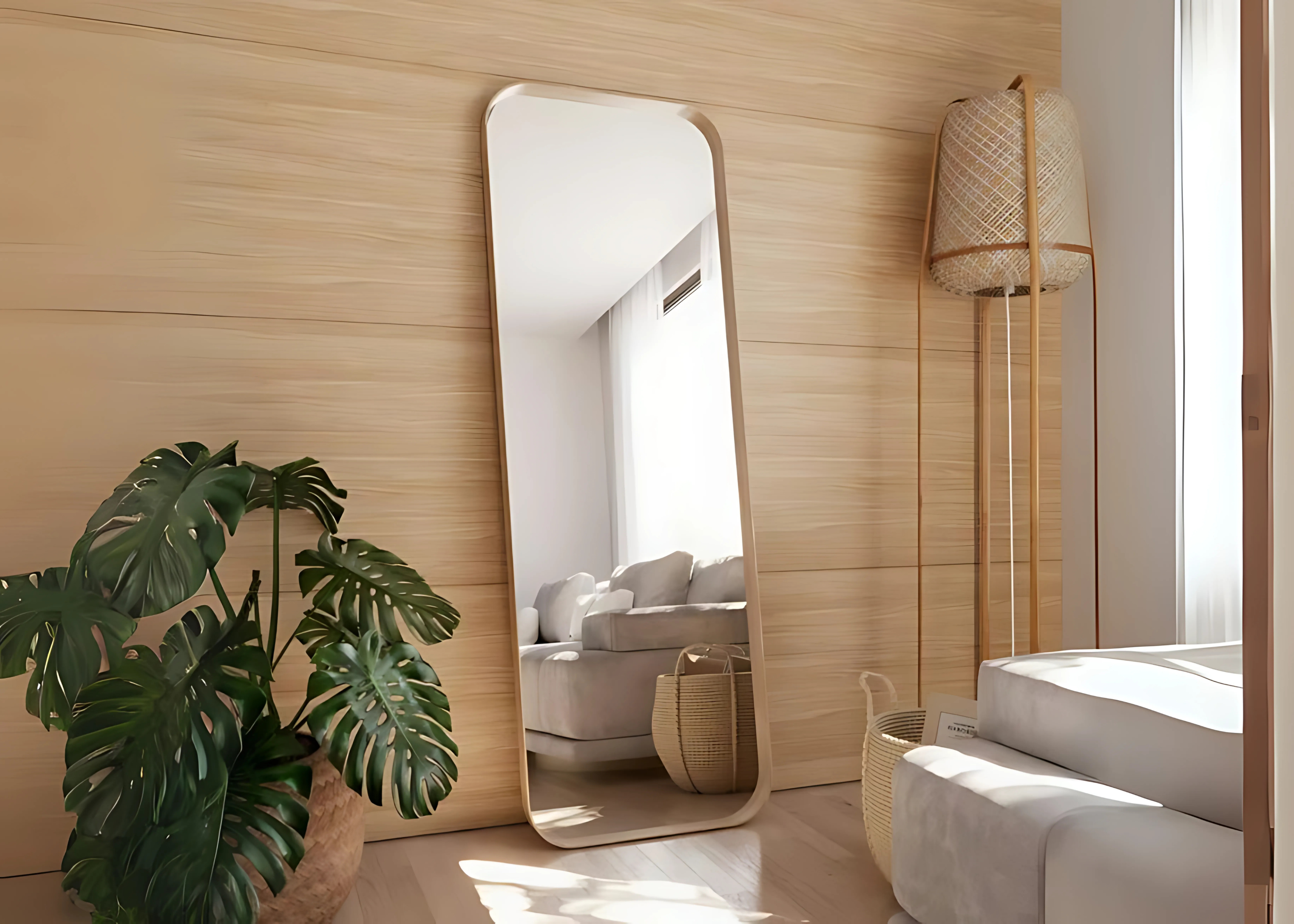 Espelho Gucci moderno e elegante, perfeito para decoração de interiores sofisticada.