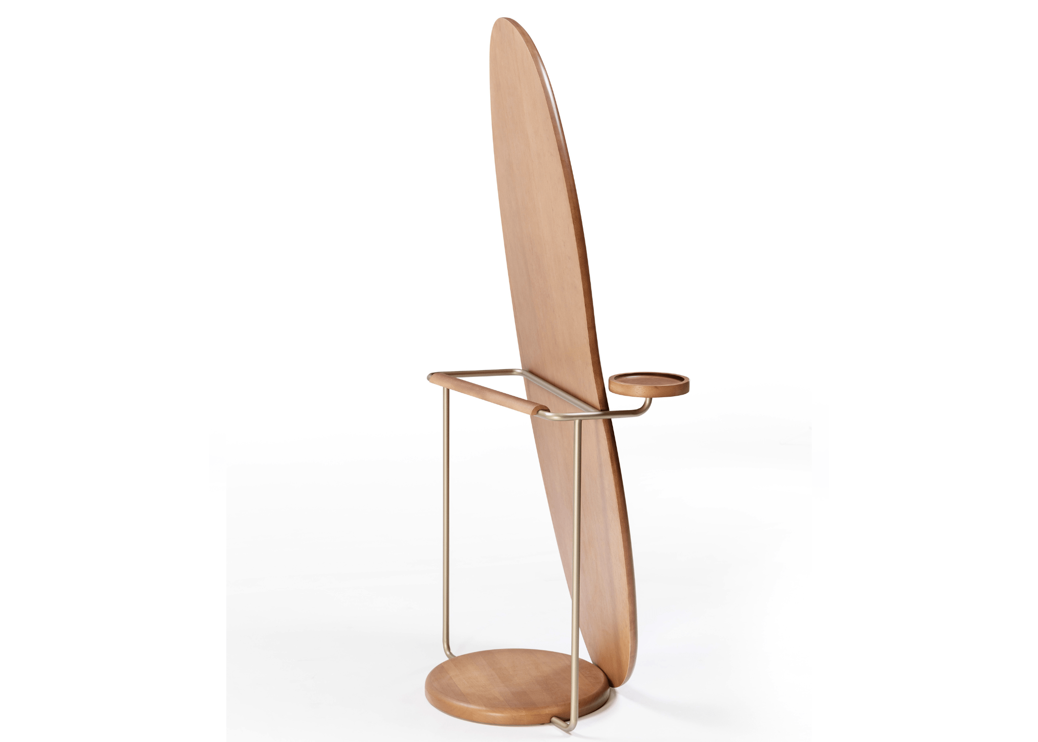 Design sofisticado do Espelho de Chão Livia em madeira e metal.