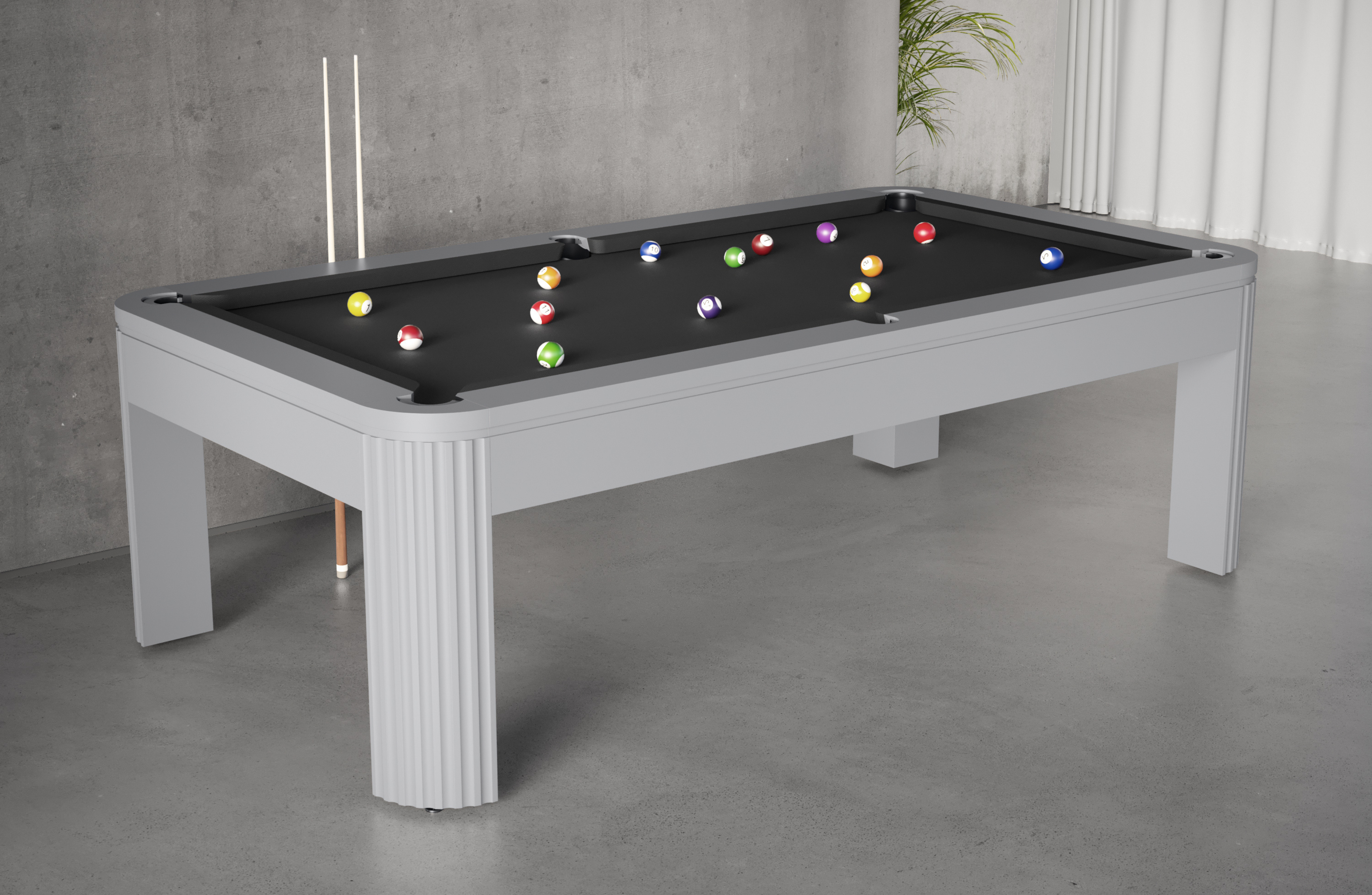 Com a mesa Double, a sua casa ganha uma peça versátil e estilosa, que une o prazer do jogo à elegância de uma refeição.