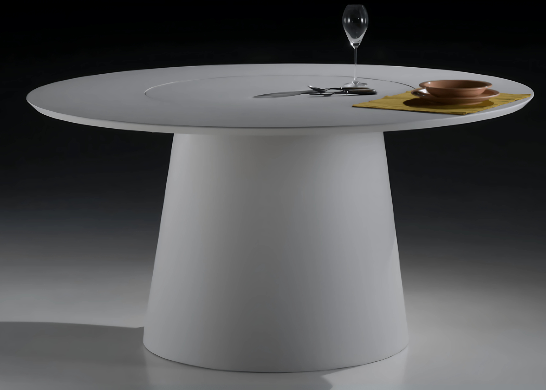 Adicione estilo à sua sala de jantar com a Mesa de Jantar Cone Giratória.