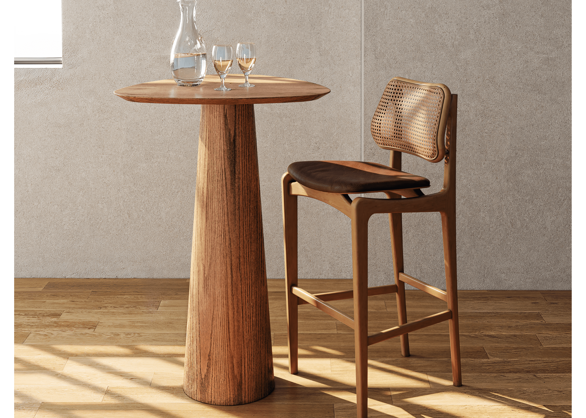 Mesa Bistrô Calle em ambiente gourmet moderno com decoração elegante.