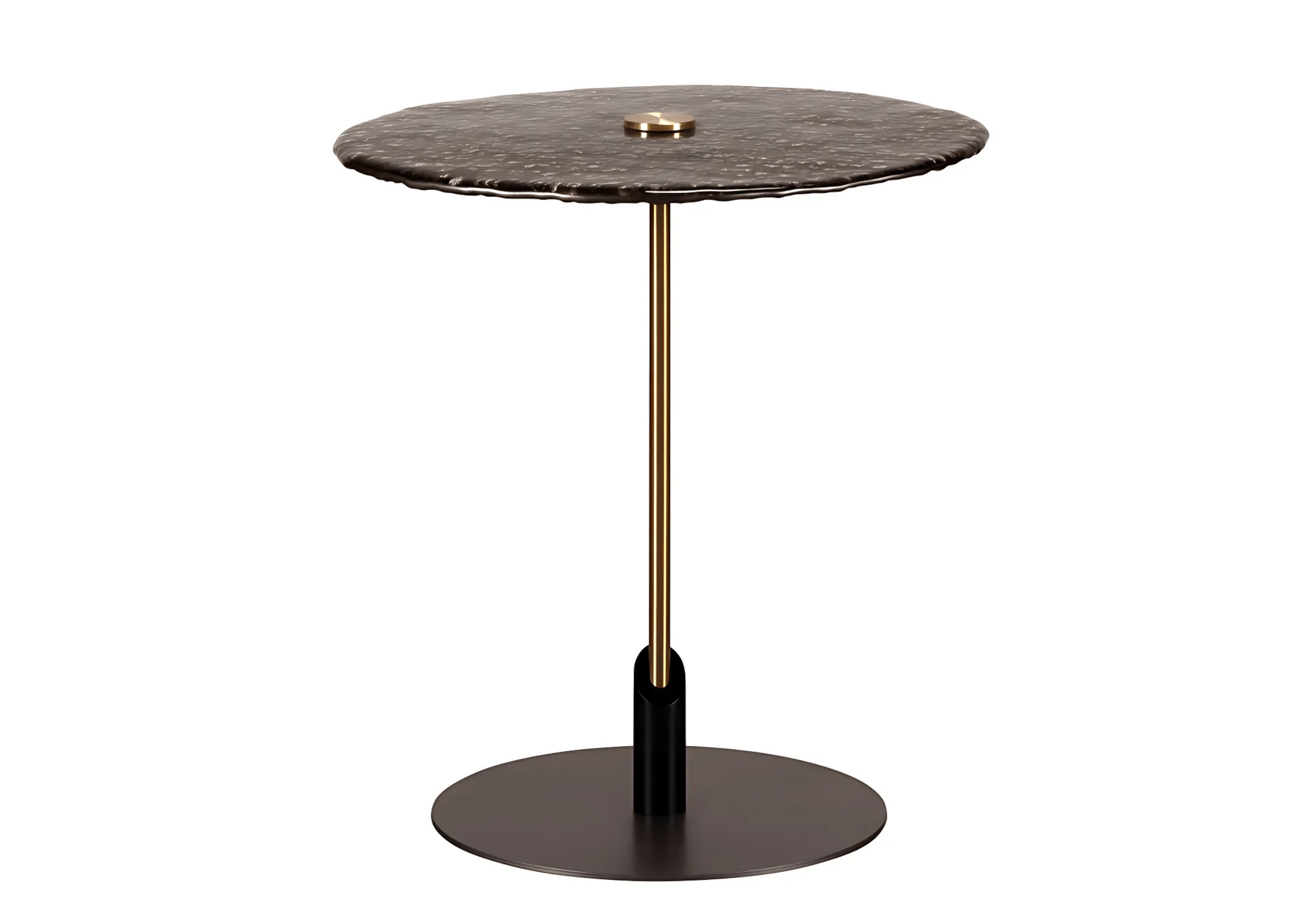 Mesa de apoio Dante com tampo de vidro martelado e base preta