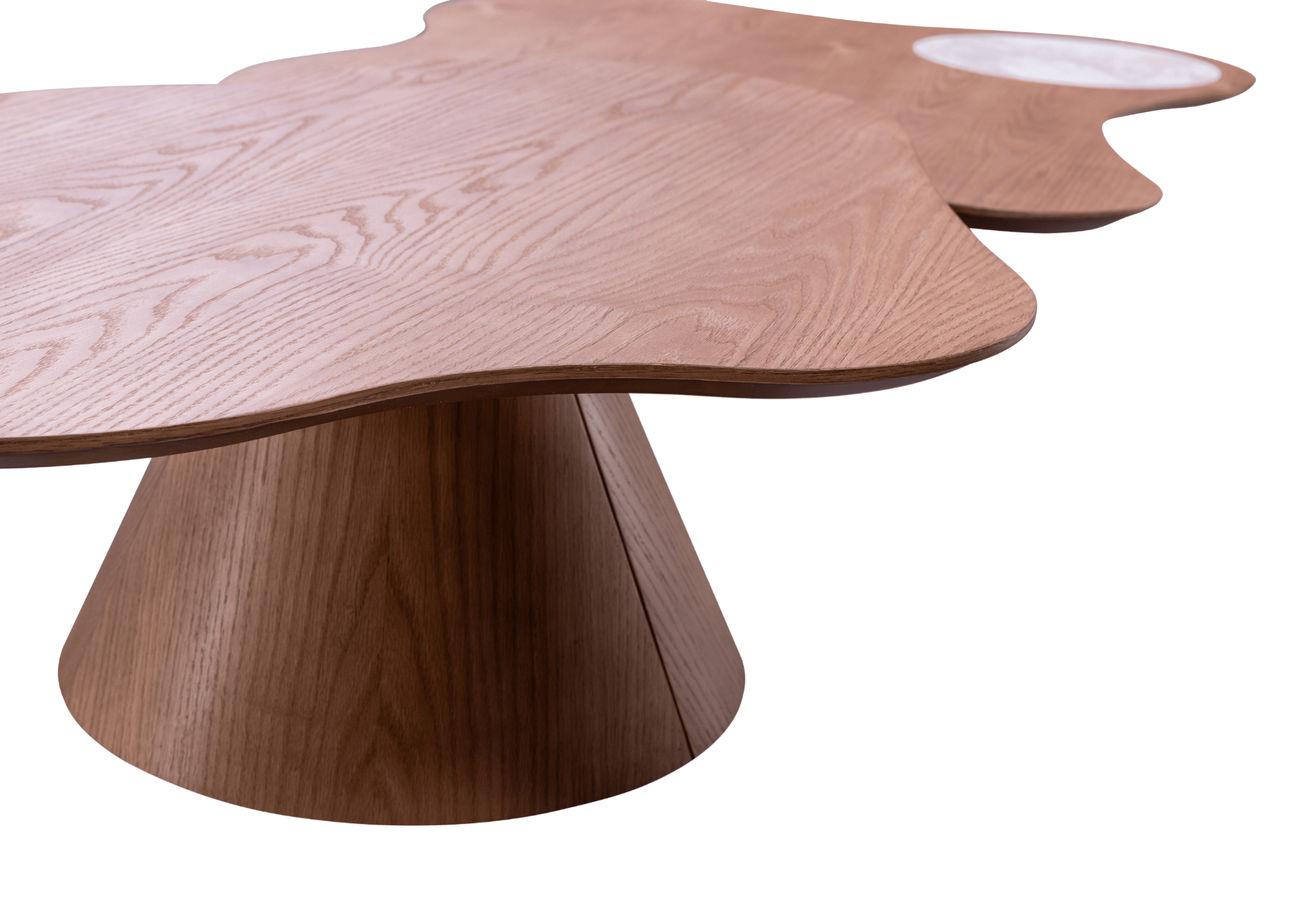 Conjunto de mesas Davi com base cônica em madeira