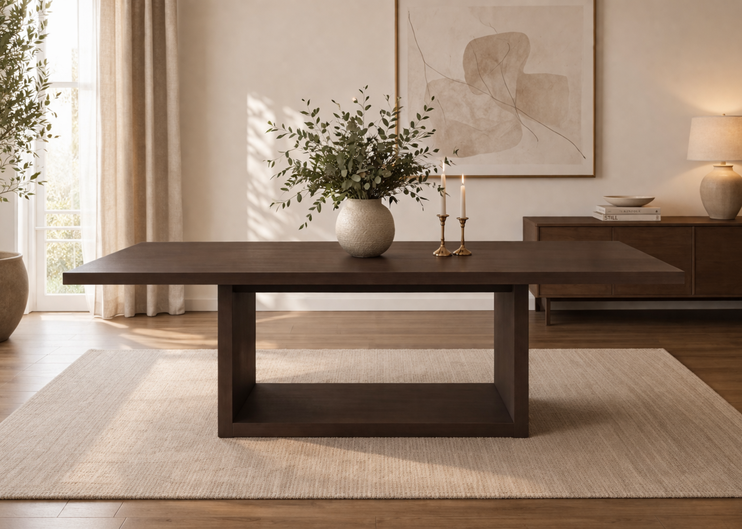Mesa de Jantar Lana para sala de jantar sofisticada, com visual moderno e presença marcante na decoração.