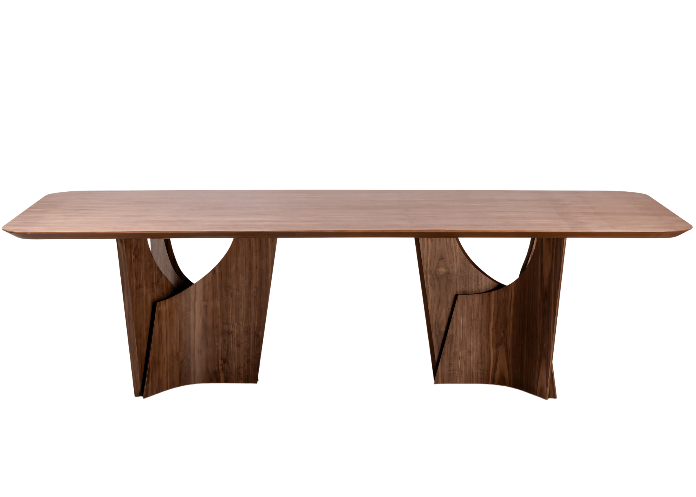 Base da Mesa Stone em lâmina de madeira com curvas sofisticadas