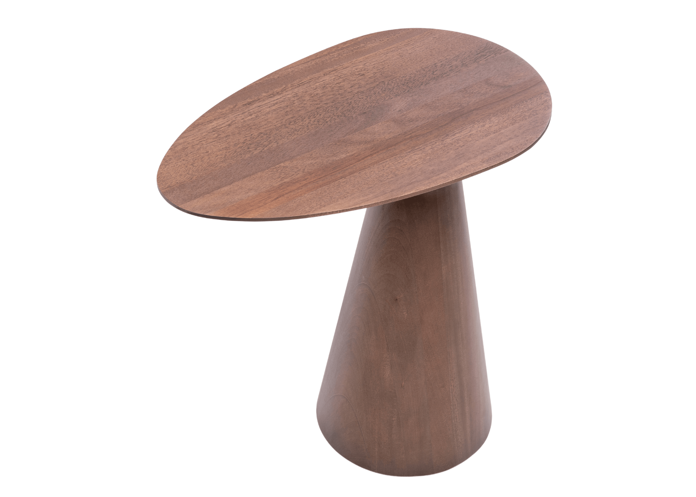 Design escultural da Mesa Zeus com linhas suaves e fluidas.