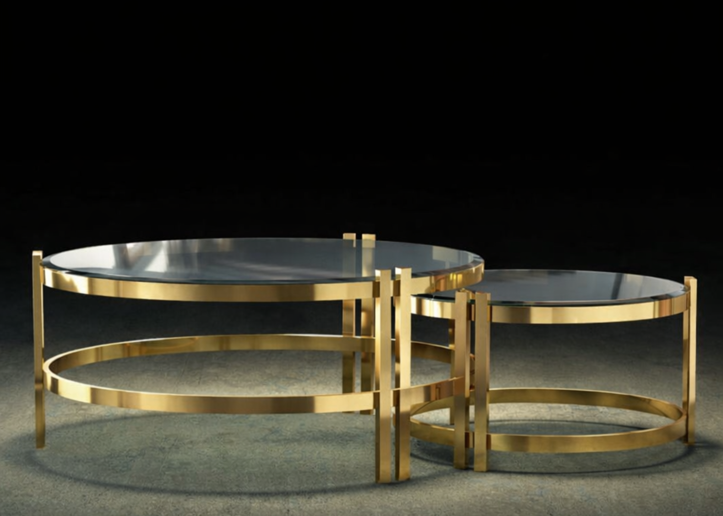 Simplicidade elegante: a Mesa de Centro Veneza destaca a beleza do vidro e do aço inox 304 em perfeita harmonia visual.