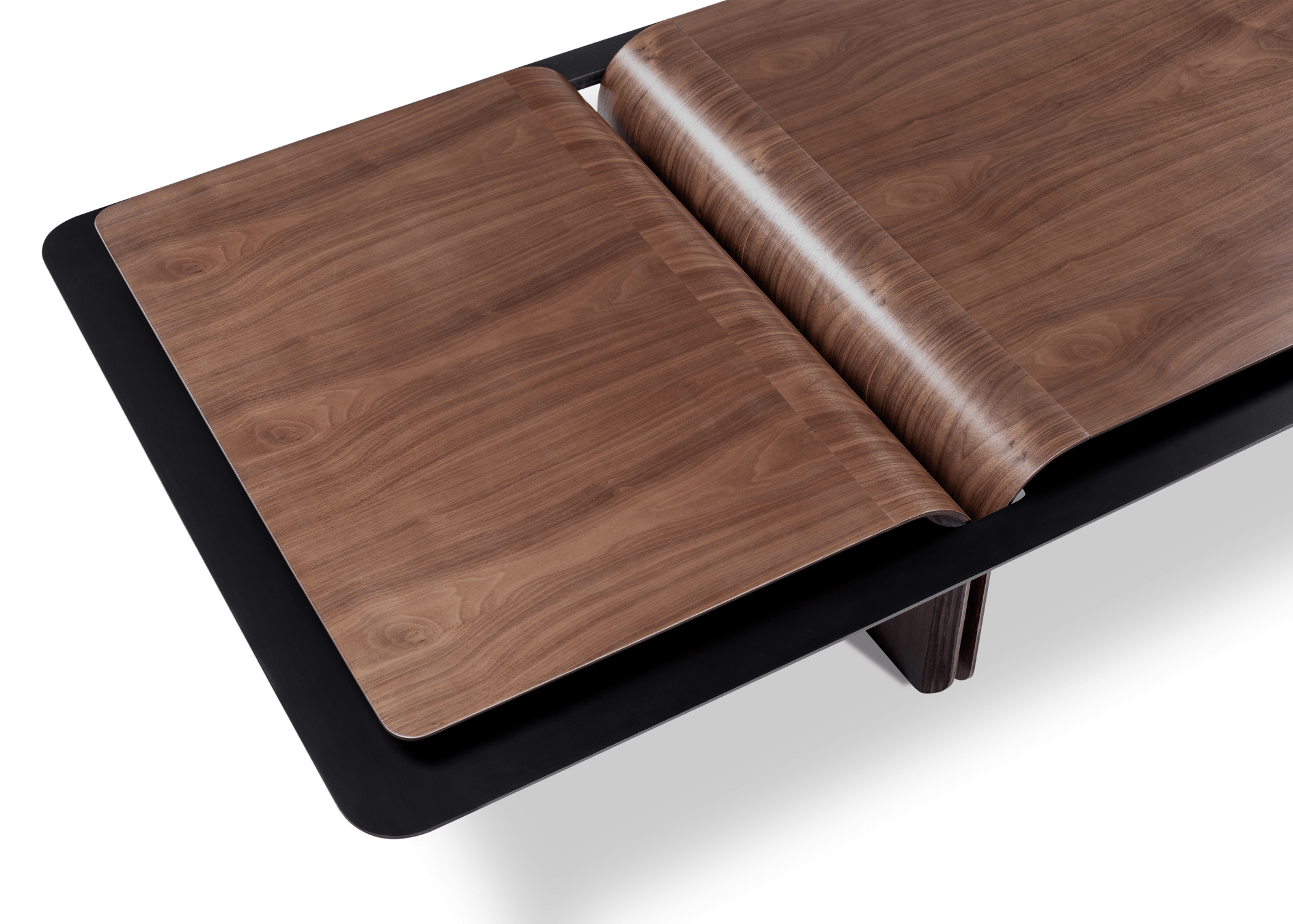 Mesa de centro Clip em Nogueira elegância natural.