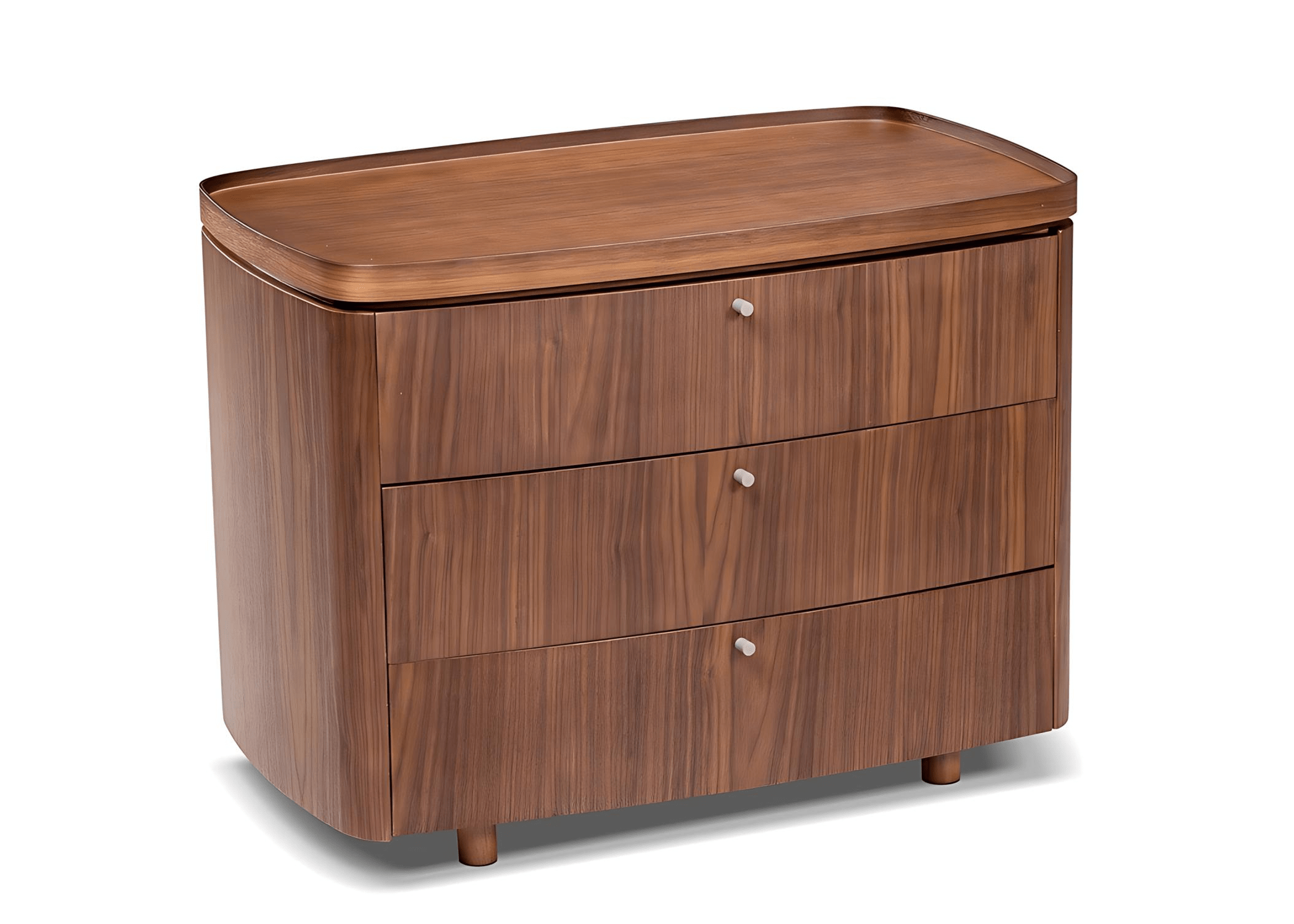 Detalhe do tampo da Mesa de Cabeceira Arthemis em lâmina de madeira.