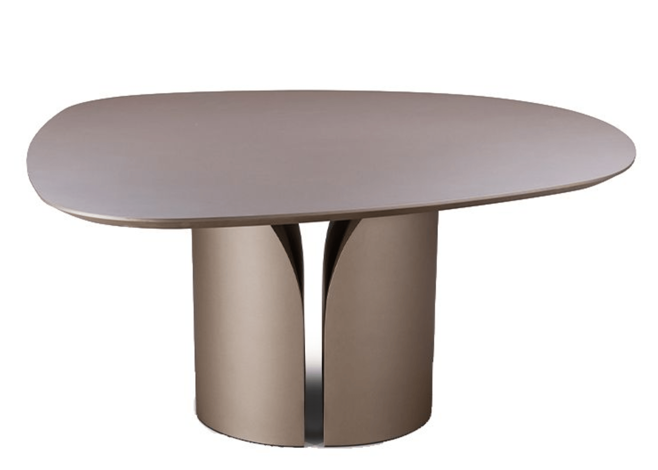 Mesa de Jantar Manu com design orgânico e tampo amplo laqueado.