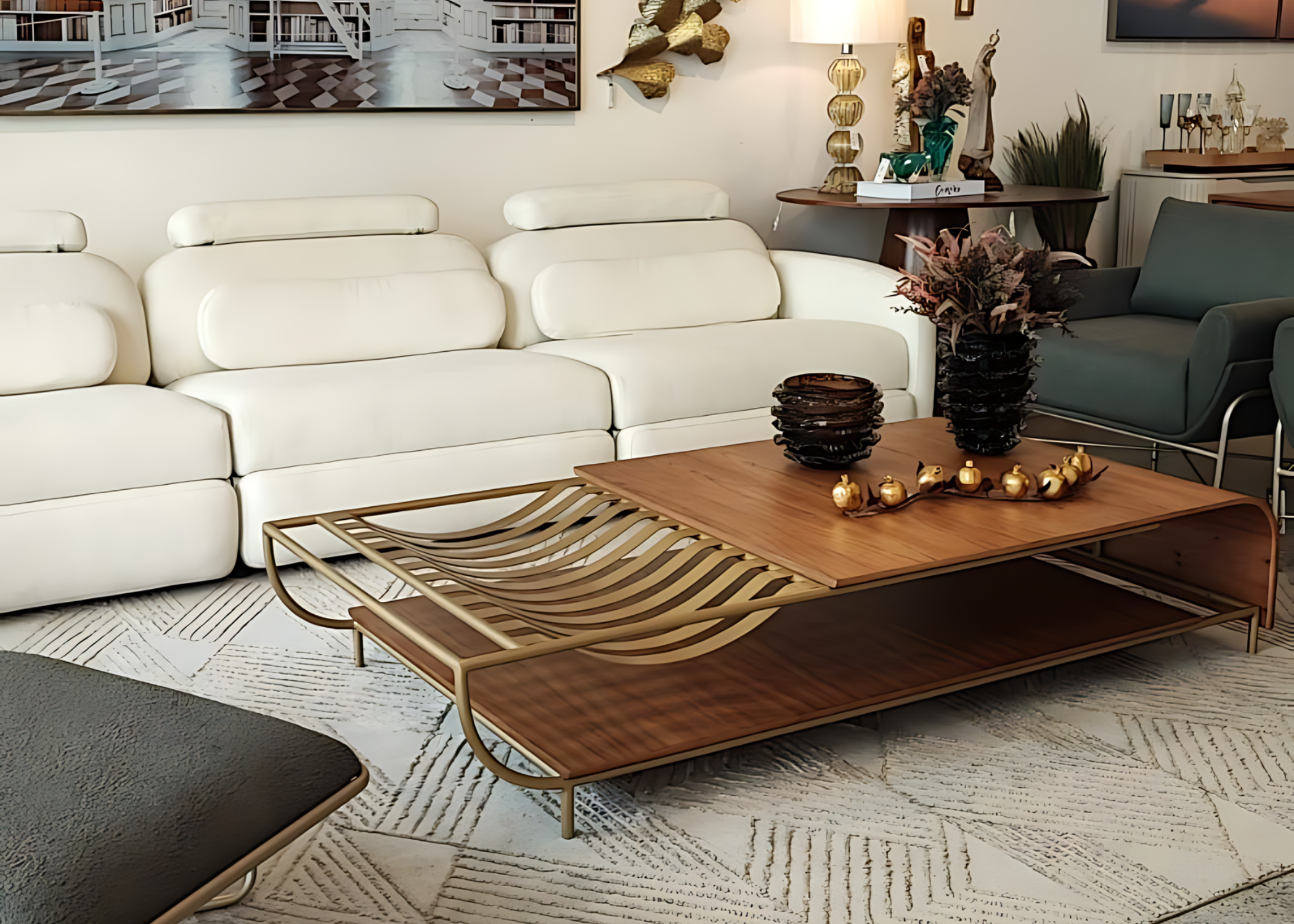 Modernidade e sofisticação na mesa de centro Boheme.