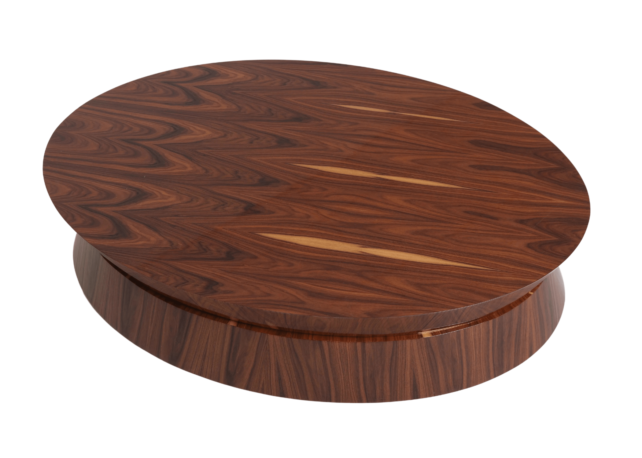 Mesa redonda Ambar com design sofisticado para salas modernas.