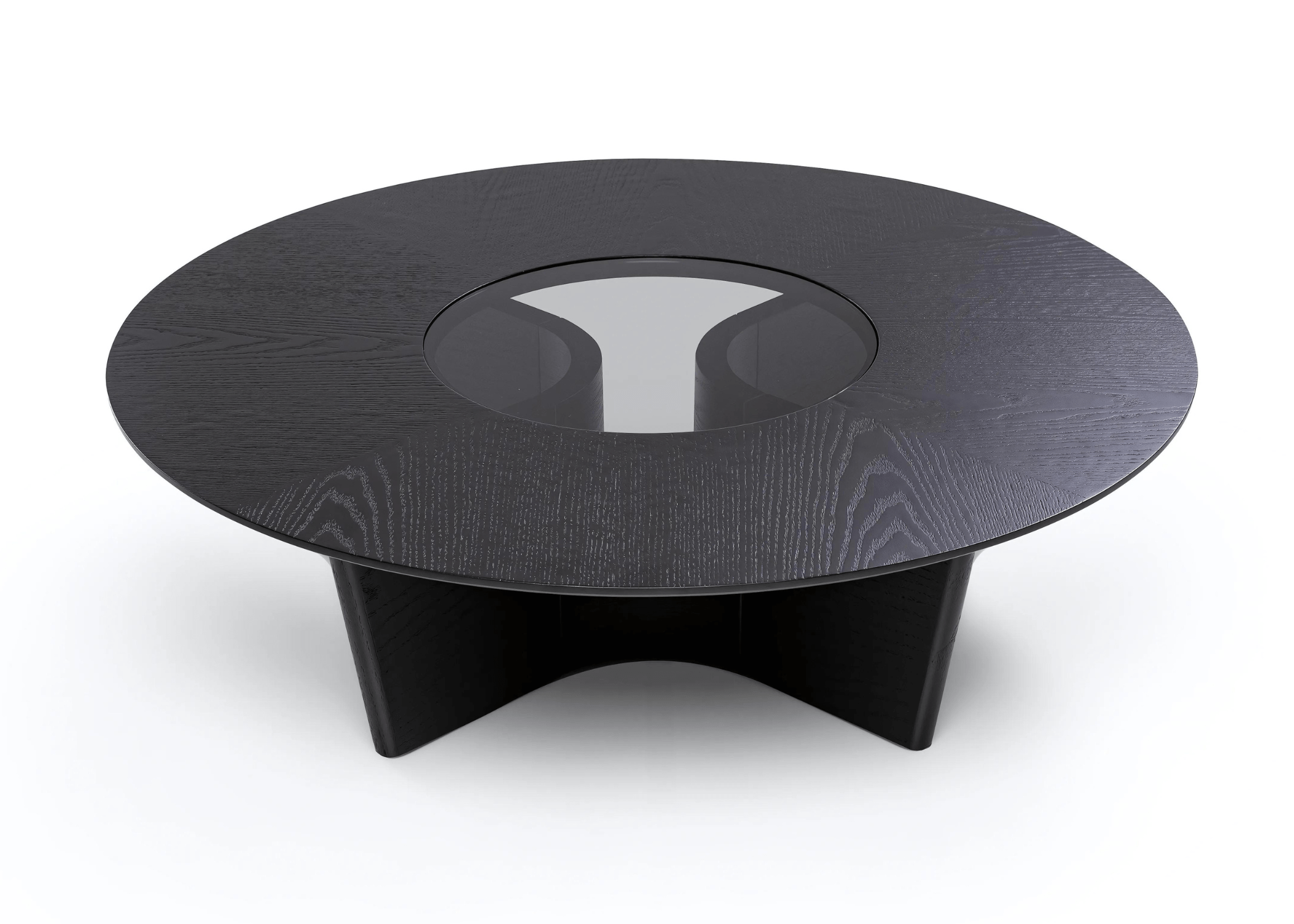 Mesa de Centro Stone em lâmina de madeira, combinando design moderno e sofisticação.
