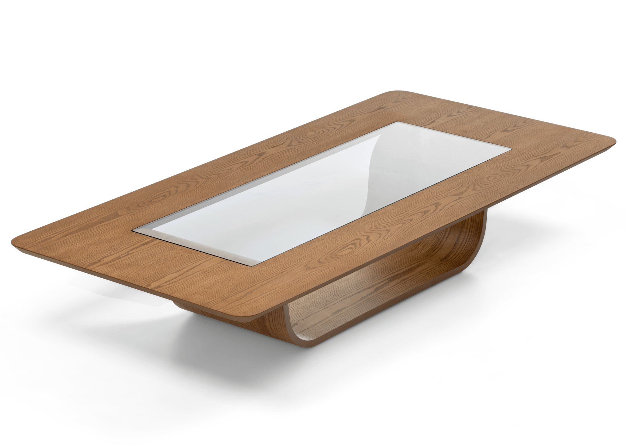 Mesa de Centro Retangular Tina com design moderno e tampo de vidro