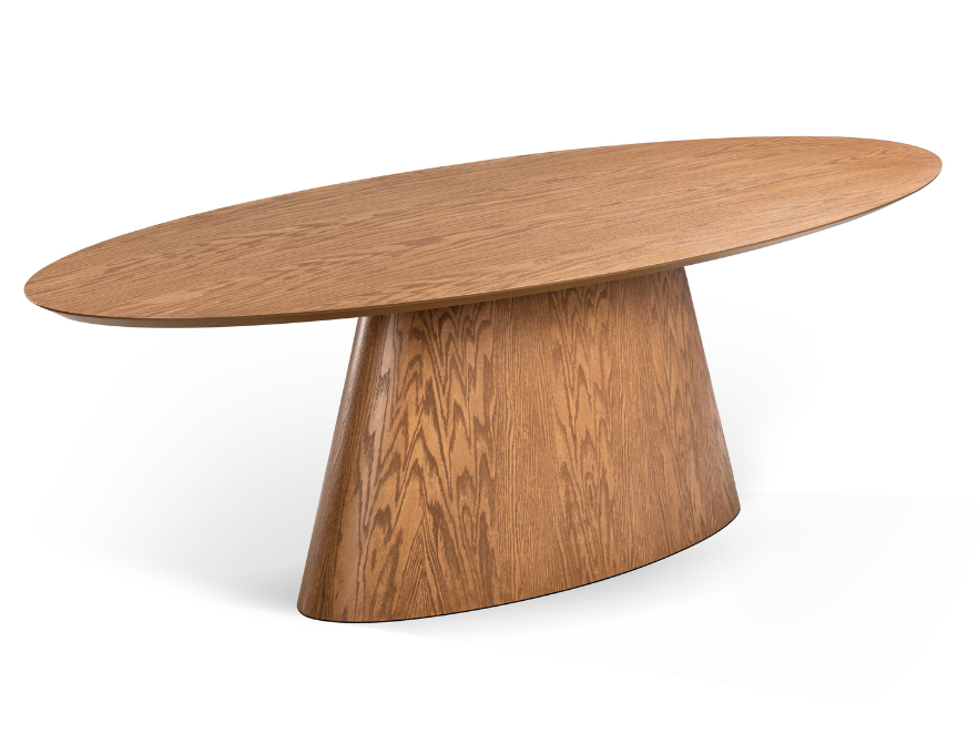 Mesa de Jantar Lili vista frontal, realçando sua elegância minimalista.