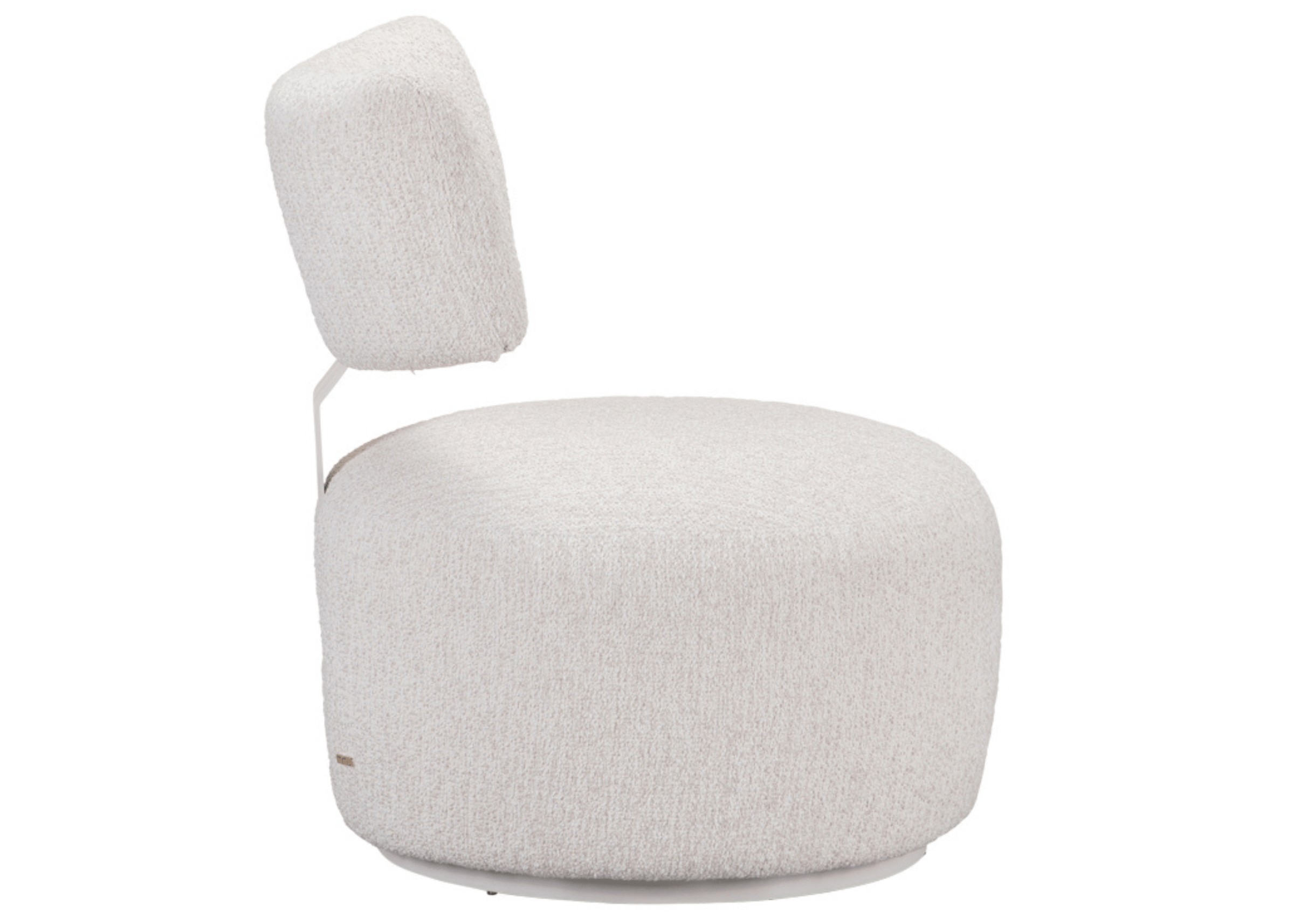 Vista lateral da Poltrona Giratória Breno com base metálica