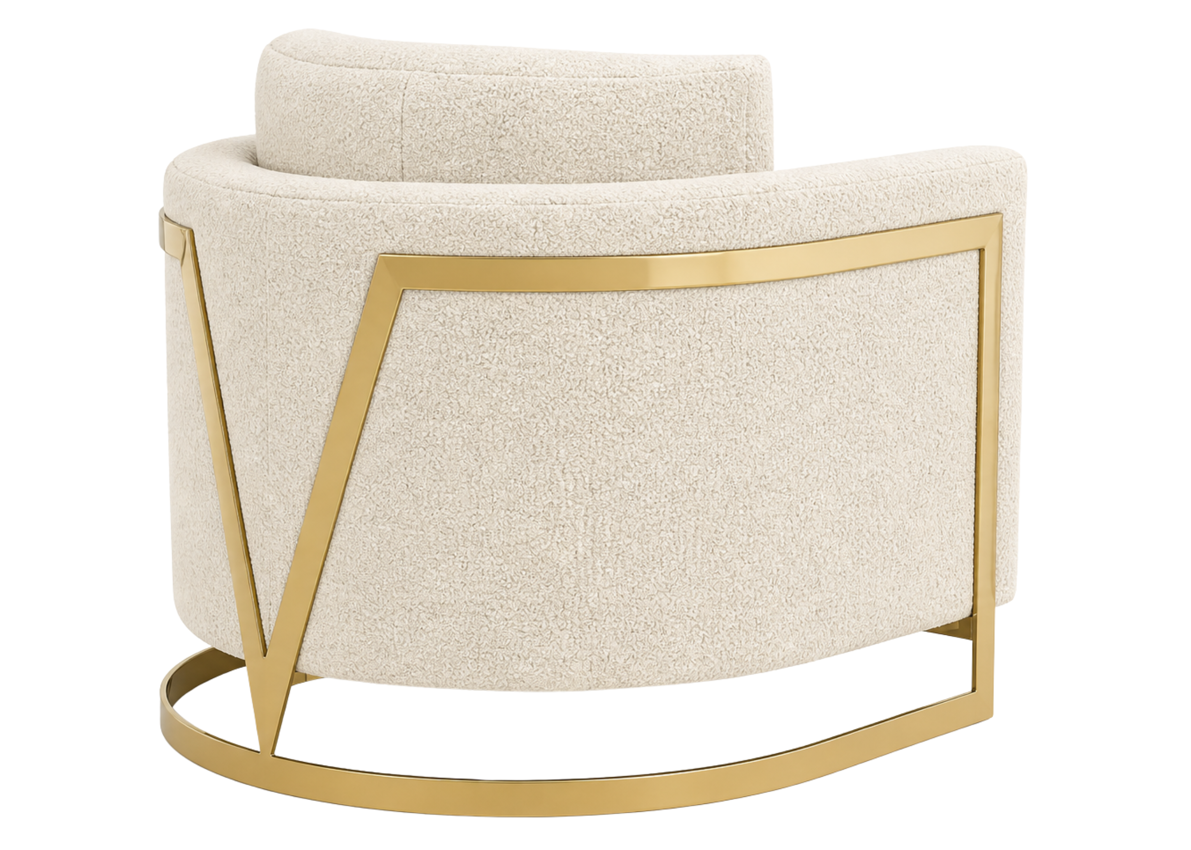 Poltrona Volpi com design moderno e linhas elegantes, vista sobre fundo neutro. Móvel contemporâneo e sofisticado, ideal para composição de salas de estar, escritórios ou espaços de convivência refinados.