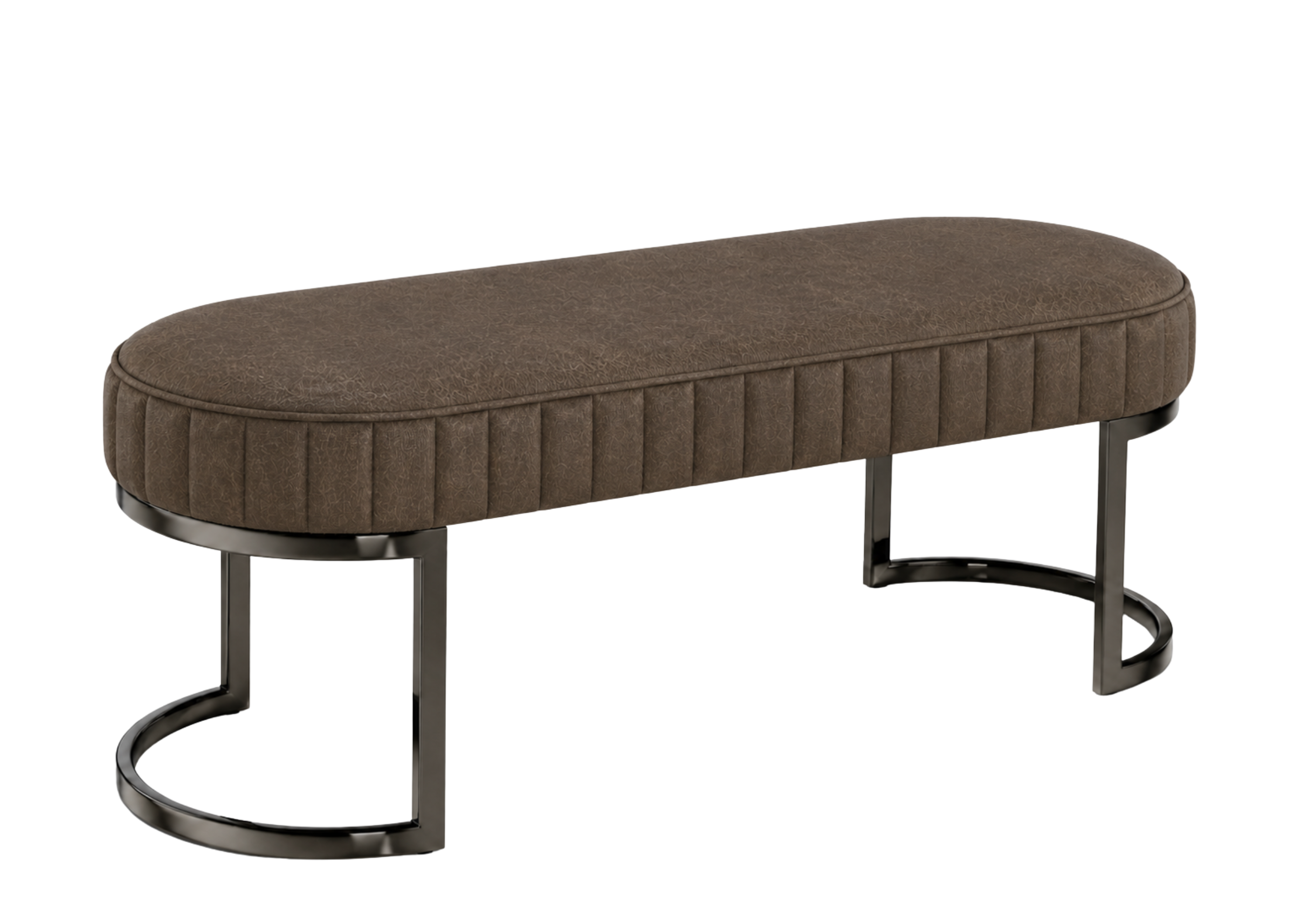 Recamier Vegas com base em aço inox resistente e estética glamourosa para decoração de alto padrão.
