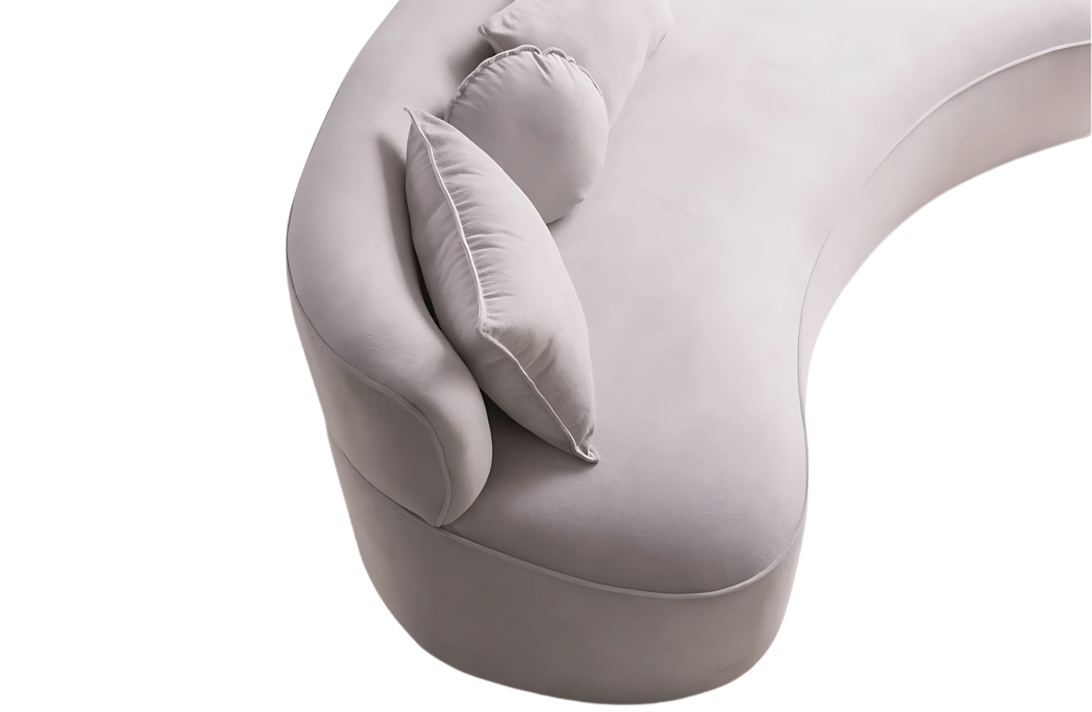 Sofá Curvo Antonella, oferecendo um design inovador e conforto excepcional.