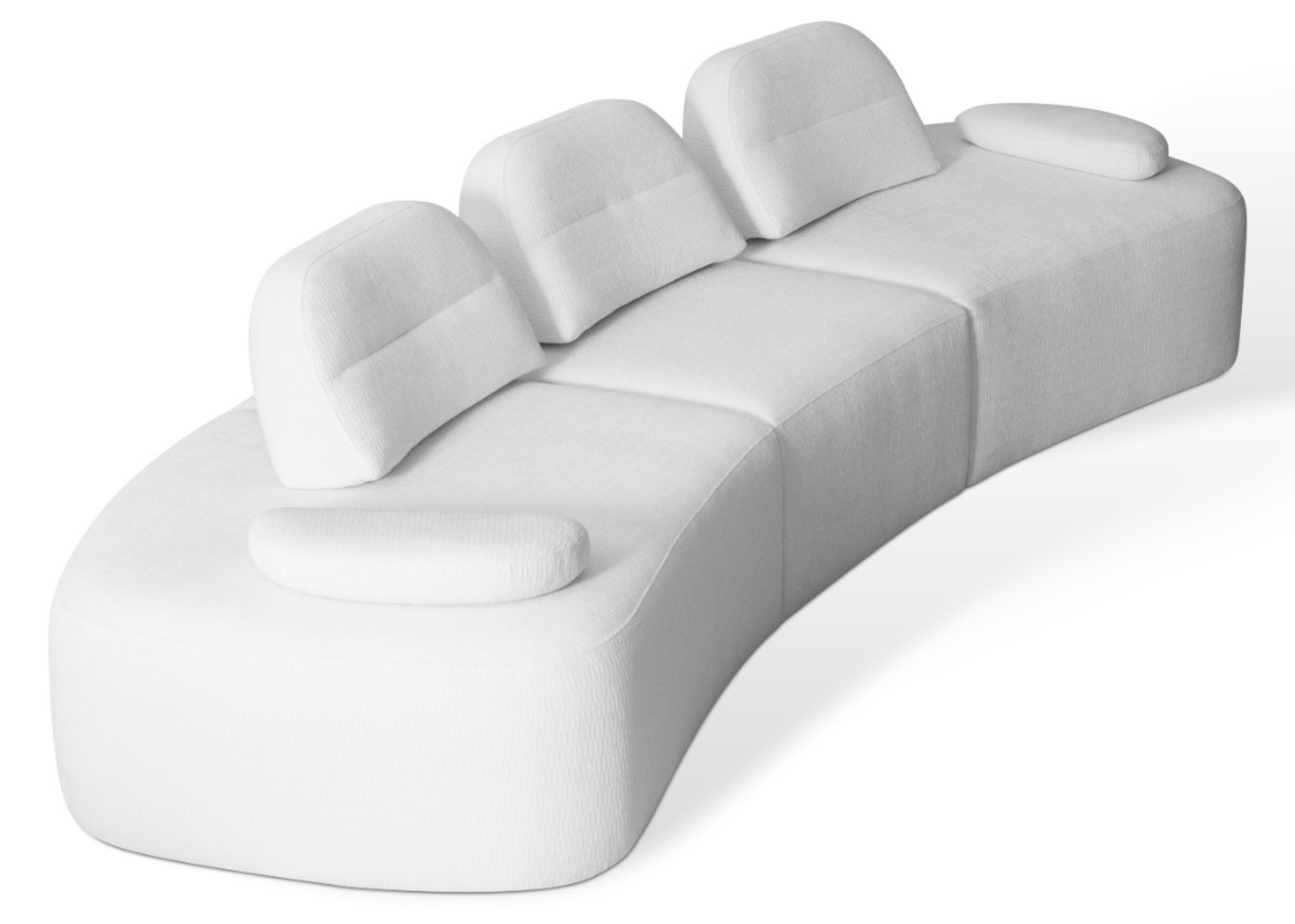 Close do tecido e acabamento do Sofá Magnus branco