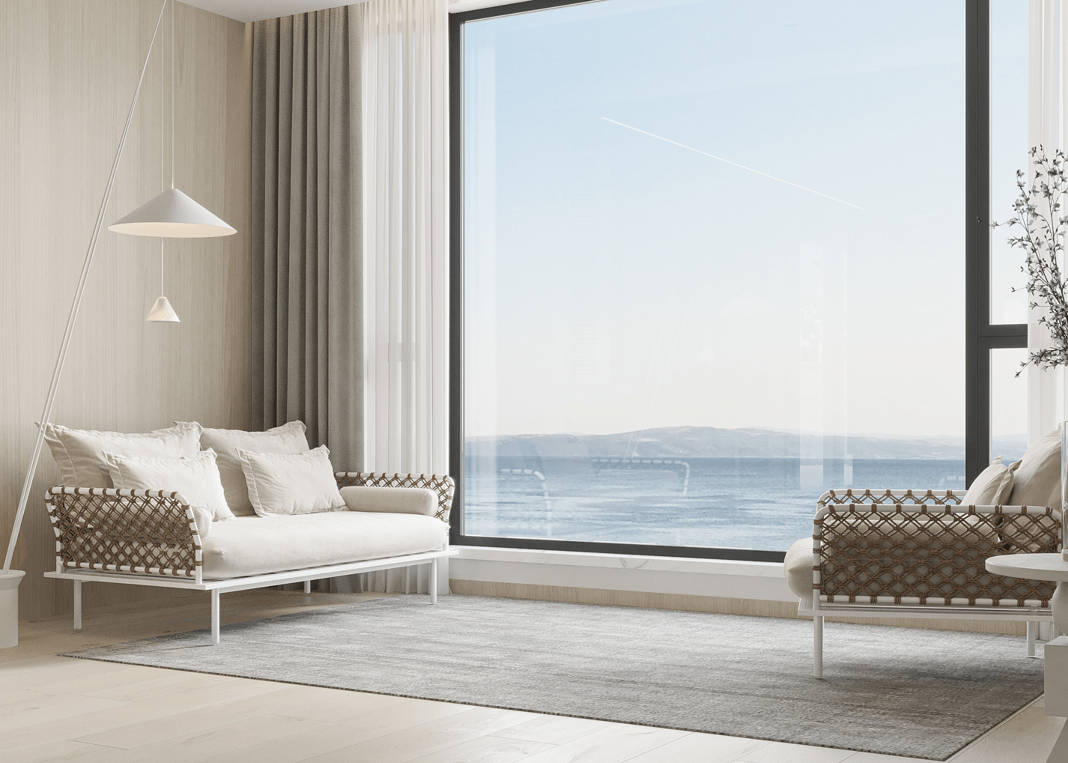 Design moderno e resistência às intempéries do sofá Paradise para áreas externas.