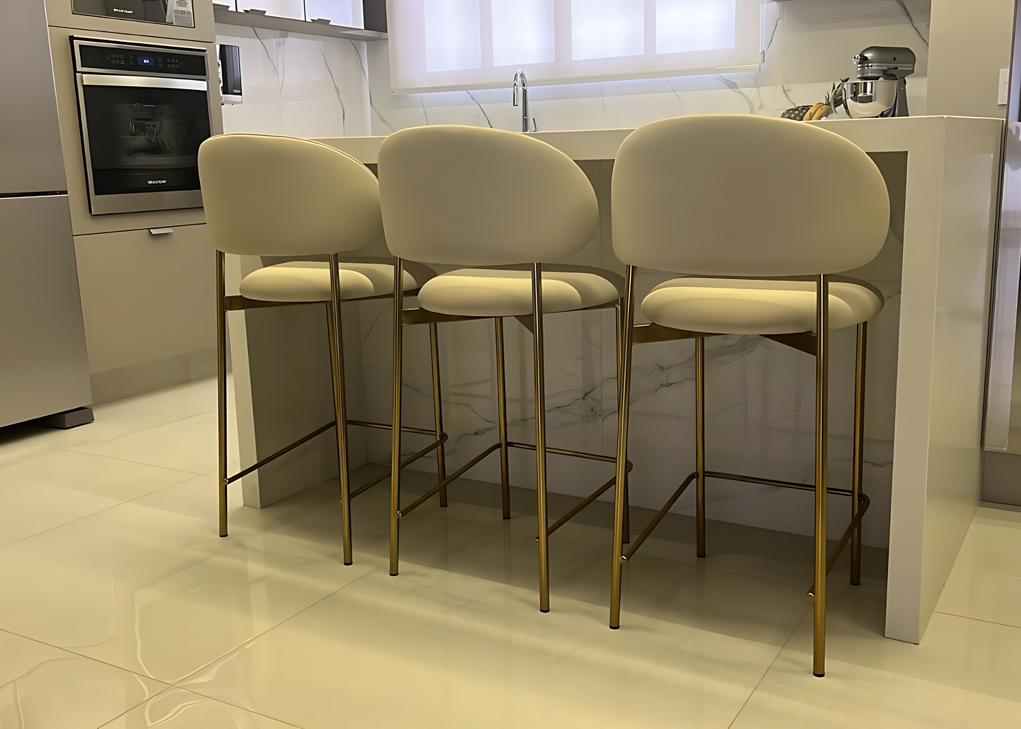 Modernidade e sofisticação da Banqueta Dorant.