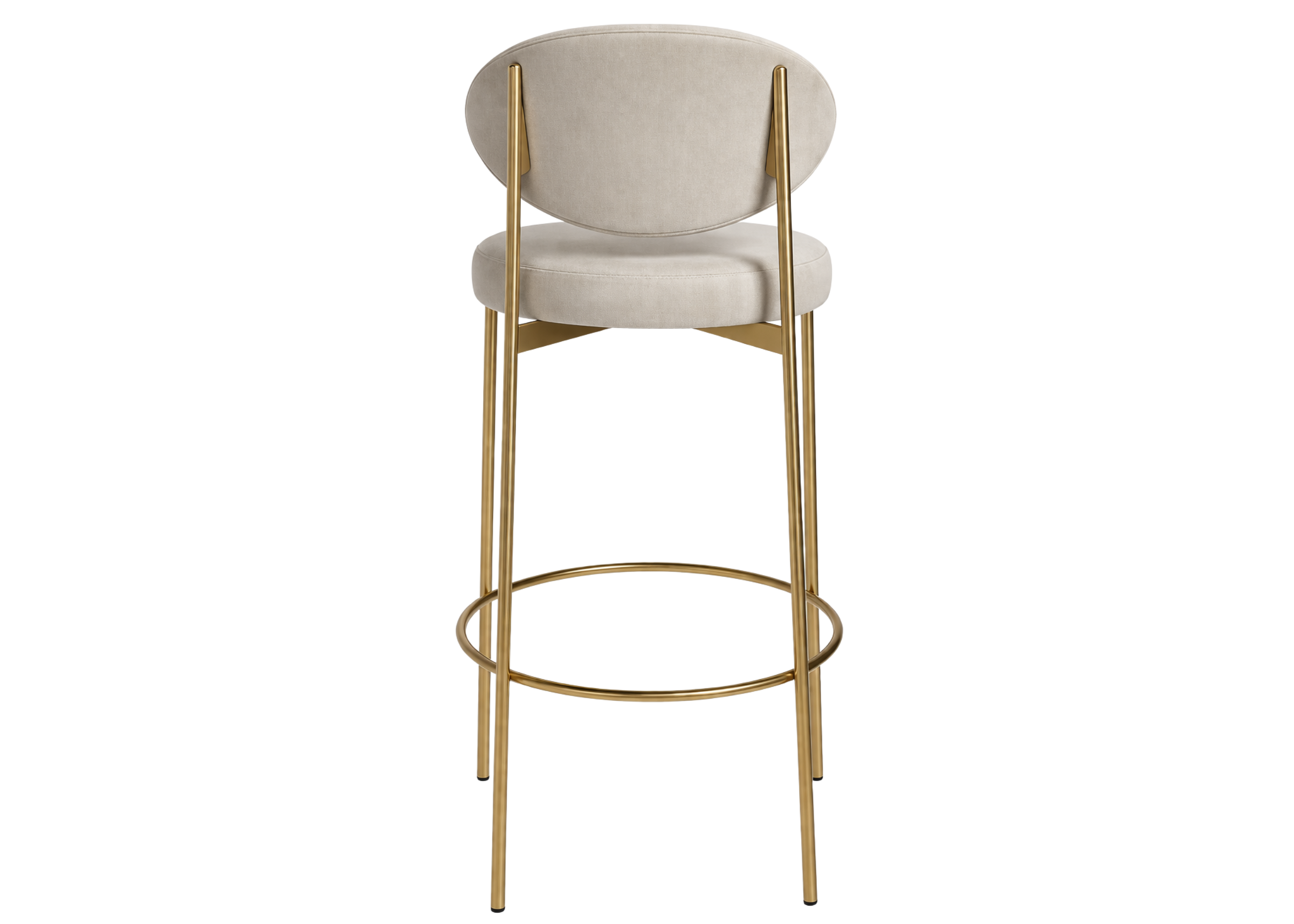 Banqueta Golf com destaque para o design das costas e detalhes elegantes, ideal para compor ambientes modernos e sofisticados.