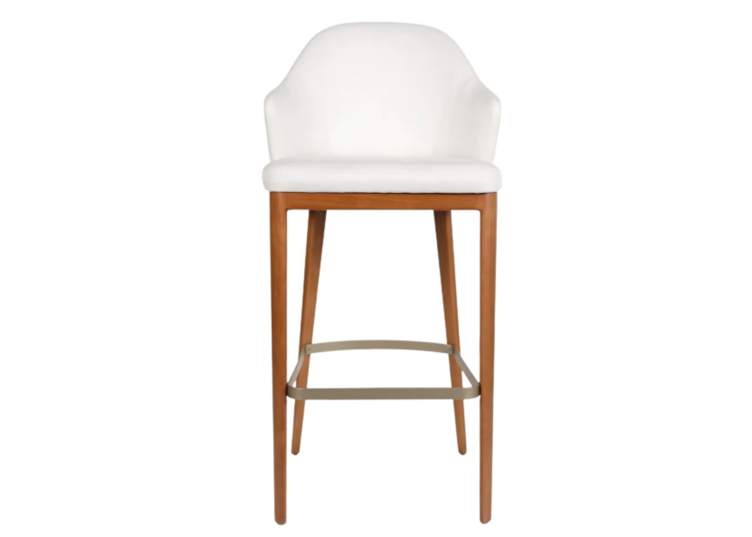 Banqueta Megan com encosto envolvente que valoriza o conforto e a elegância, ideal para compor ambientes modernos e sofisticados.