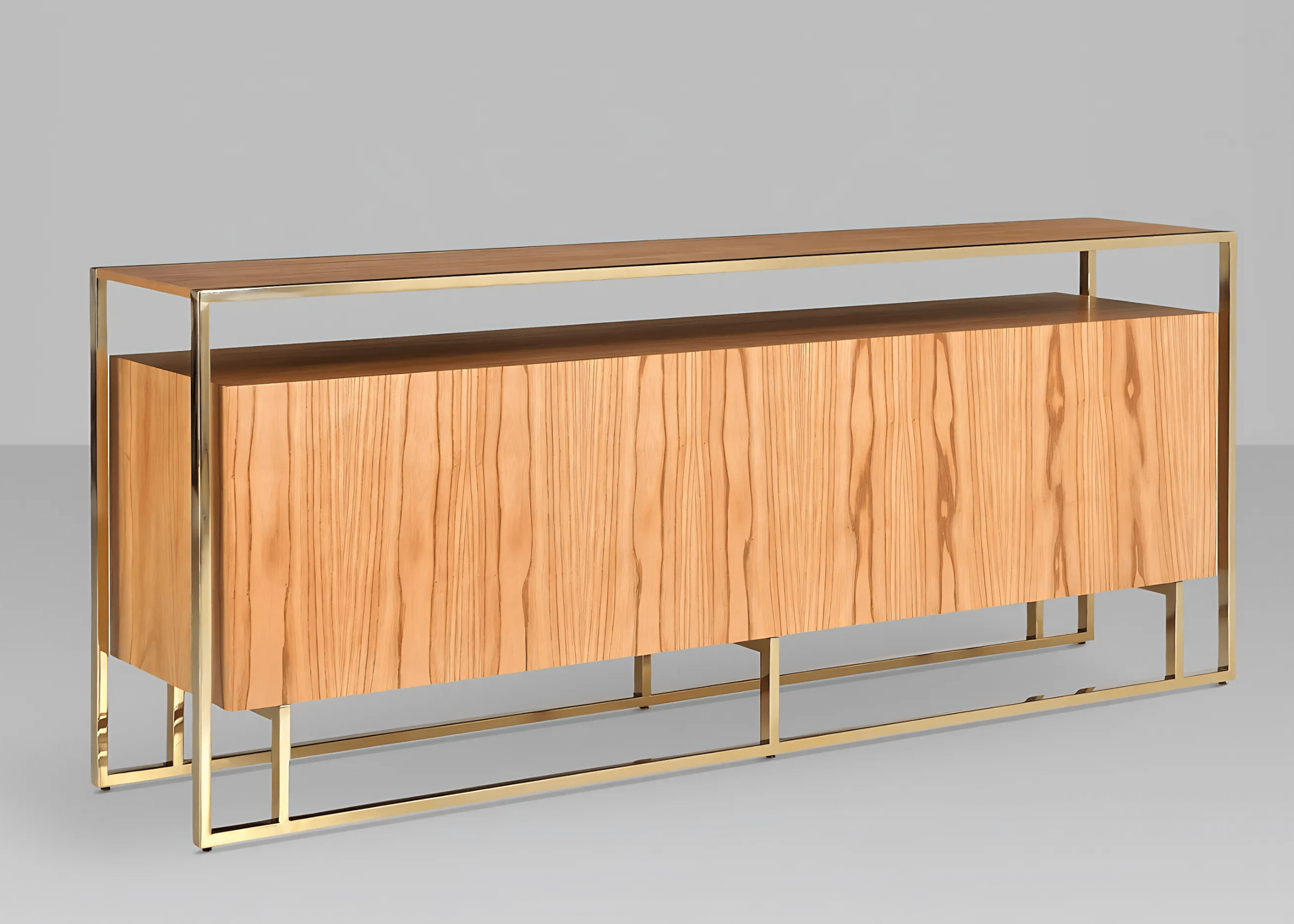 Buffet Sense sofisticado com detalhes metálicos, design contemporâneo e elegante, ideal para complementar a decoração de salas de jantar modernas.