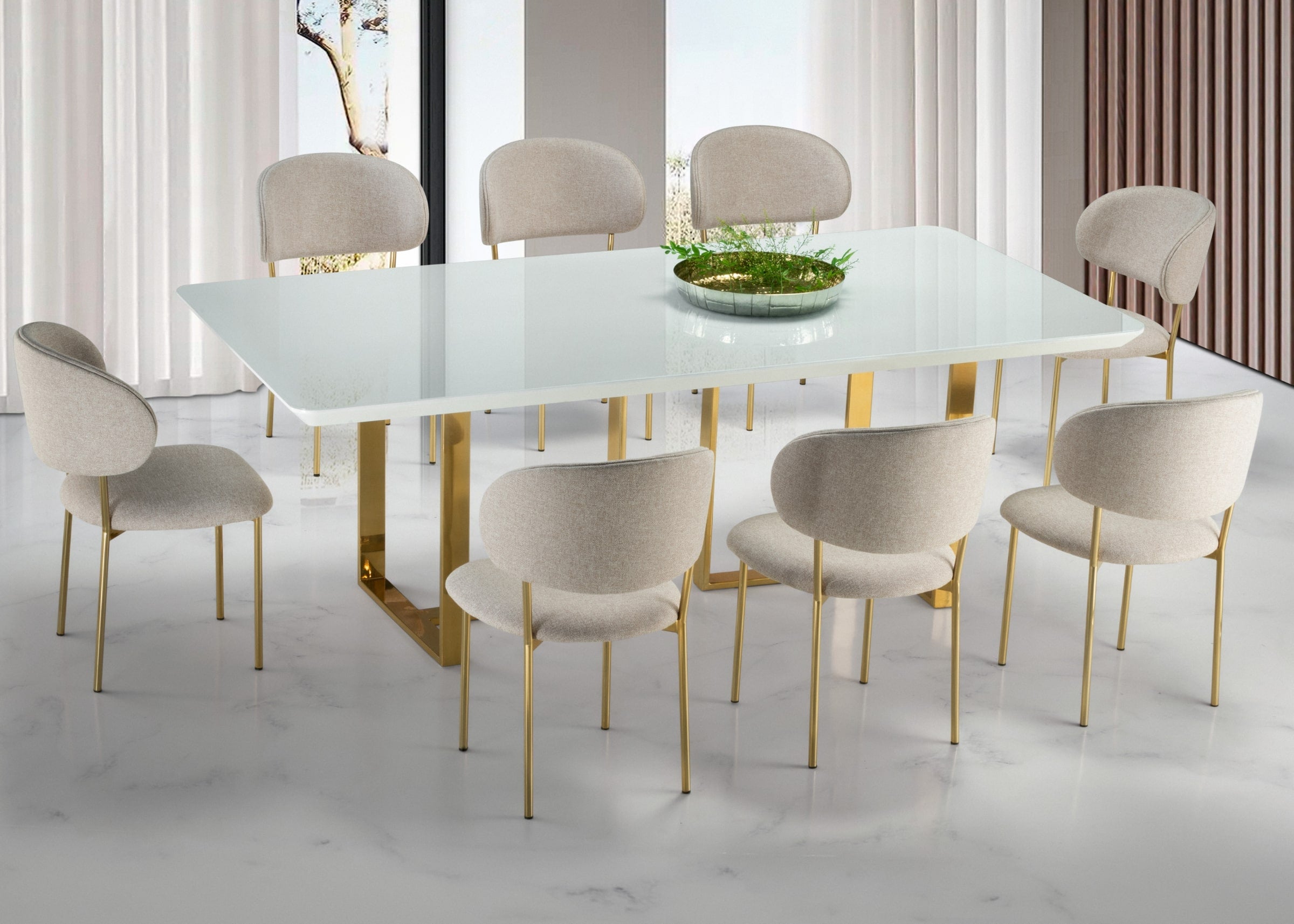 Cadeira Doralt em destaque com a mesa de jantar em sala moderna