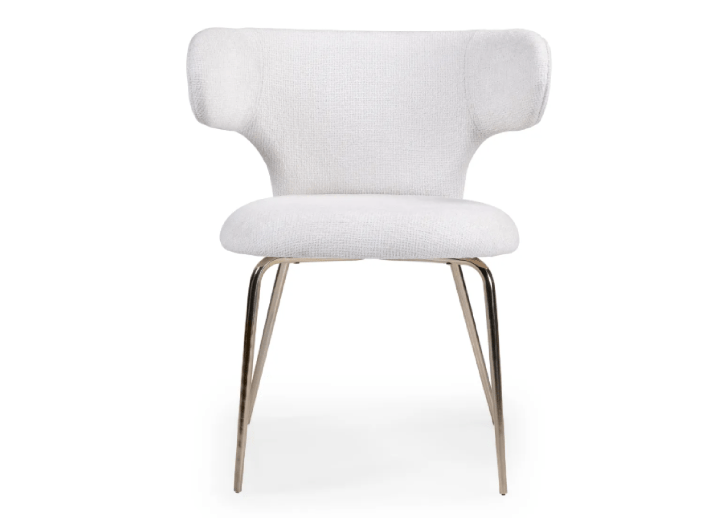 Cadeira Eleganza com design impecável e base em aço inox, combinando elegância e resistência para compor ambientes sofisticados com estilo contemporâneo.