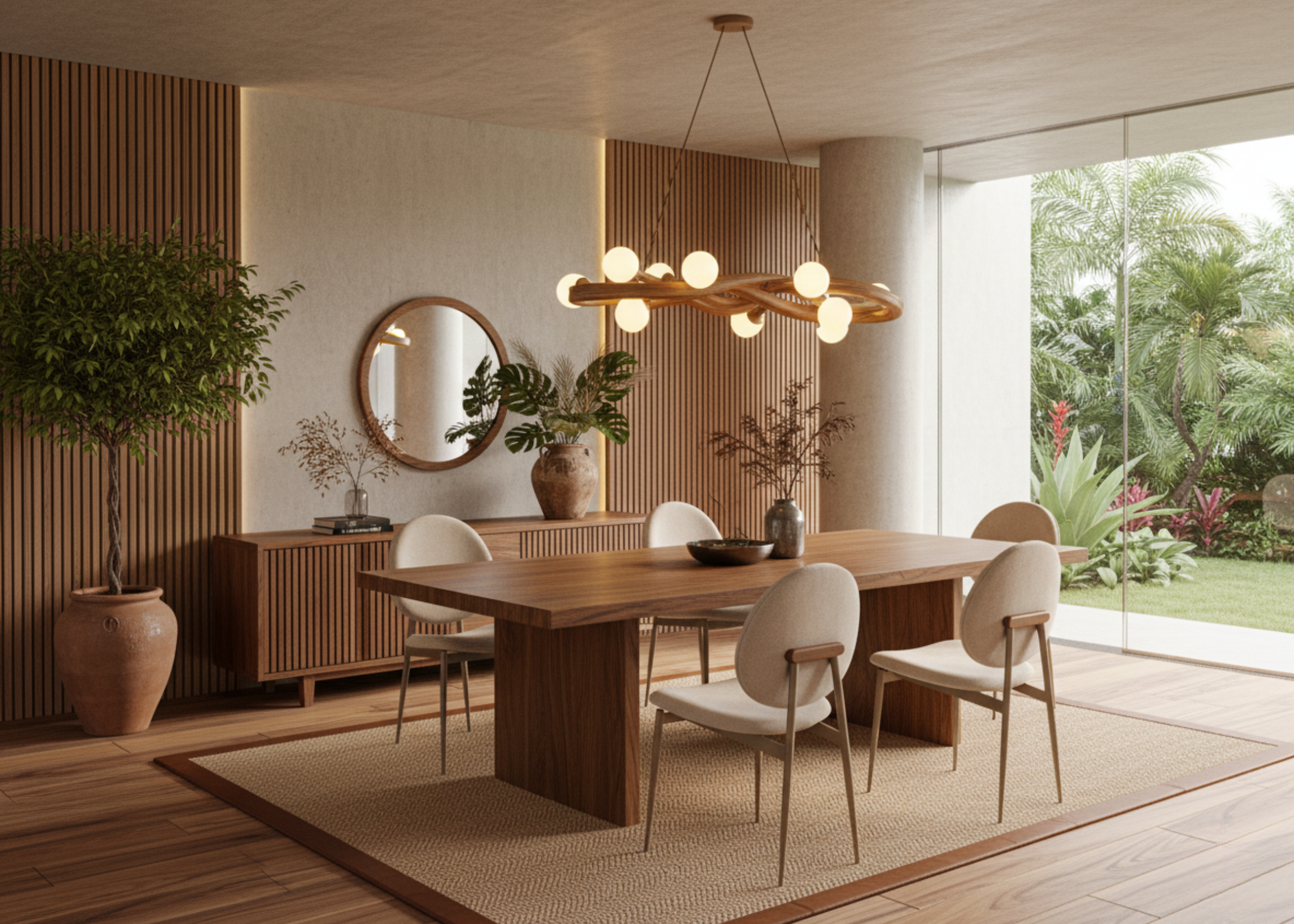 Cadeira de jantar modelo Ovalis com design contemporâneo, estofada e com estrutura moderna, ideal para compor salas de jantar sofisticadas.