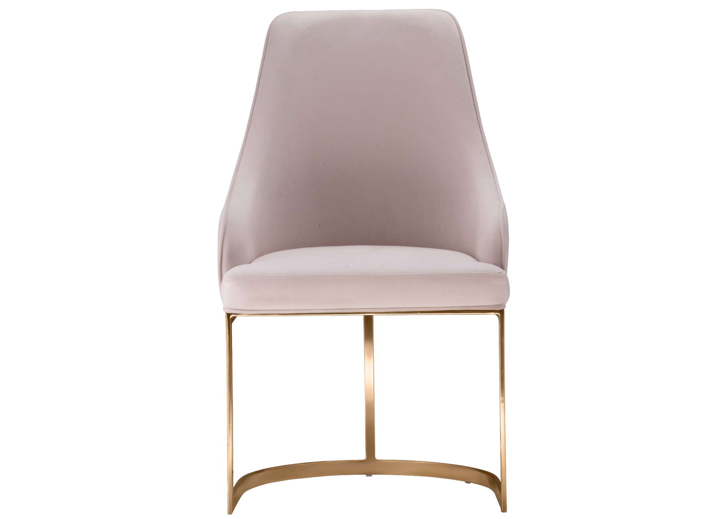 Cadeira Ivana para sala de jantar com acabamento dourado, design sofisticado e confortável. Móvel elegante para composições modernas e refinadas.